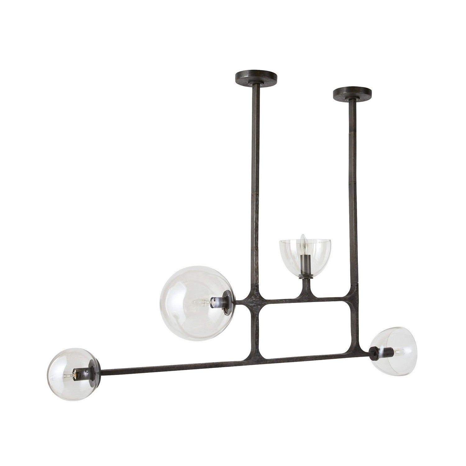 Four Light Linear Chandelier from the Dillon collection in English Bronze/Smoke finish