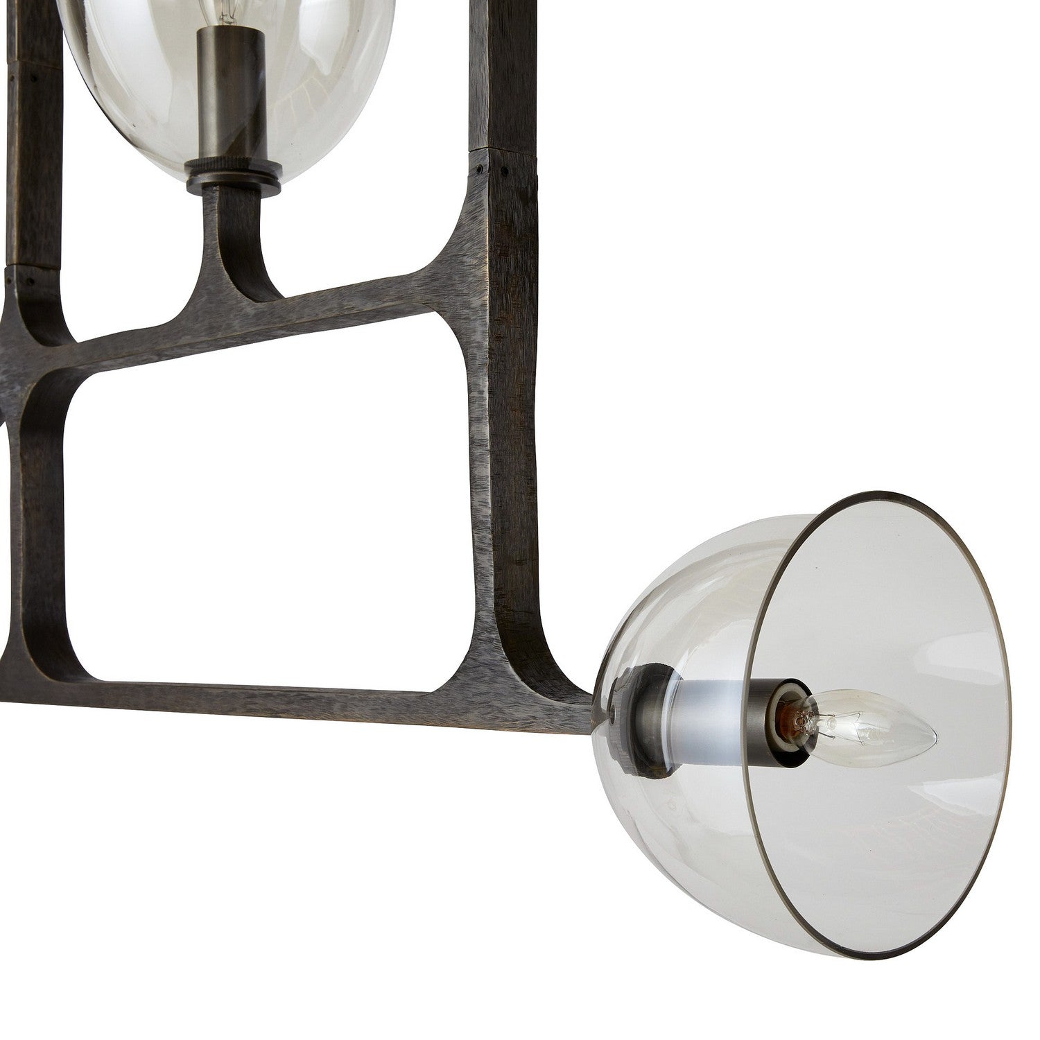 Four Light Linear Chandelier from the Dillon collection in English Bronze/Smoke finish