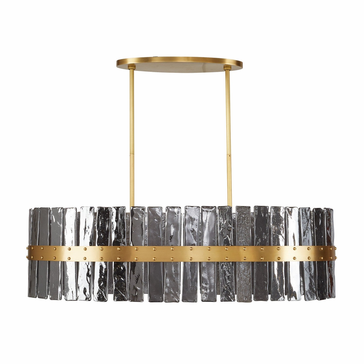 Eight Light Chandelier from the Sinclair collection in Smoke/Antique Brass finish