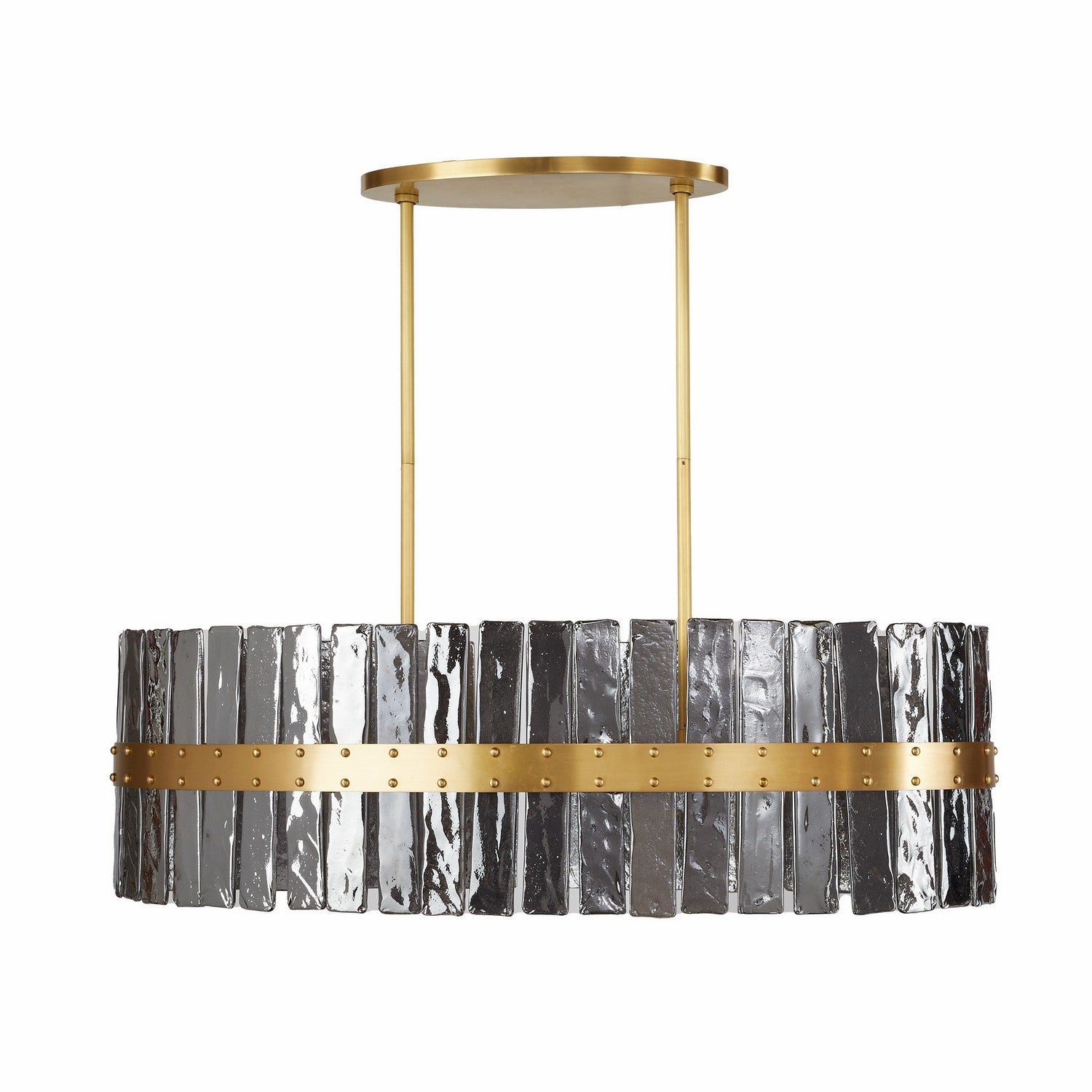 Eight Light Chandelier from the Sinclair collection in Smoke/Antique Brass finish