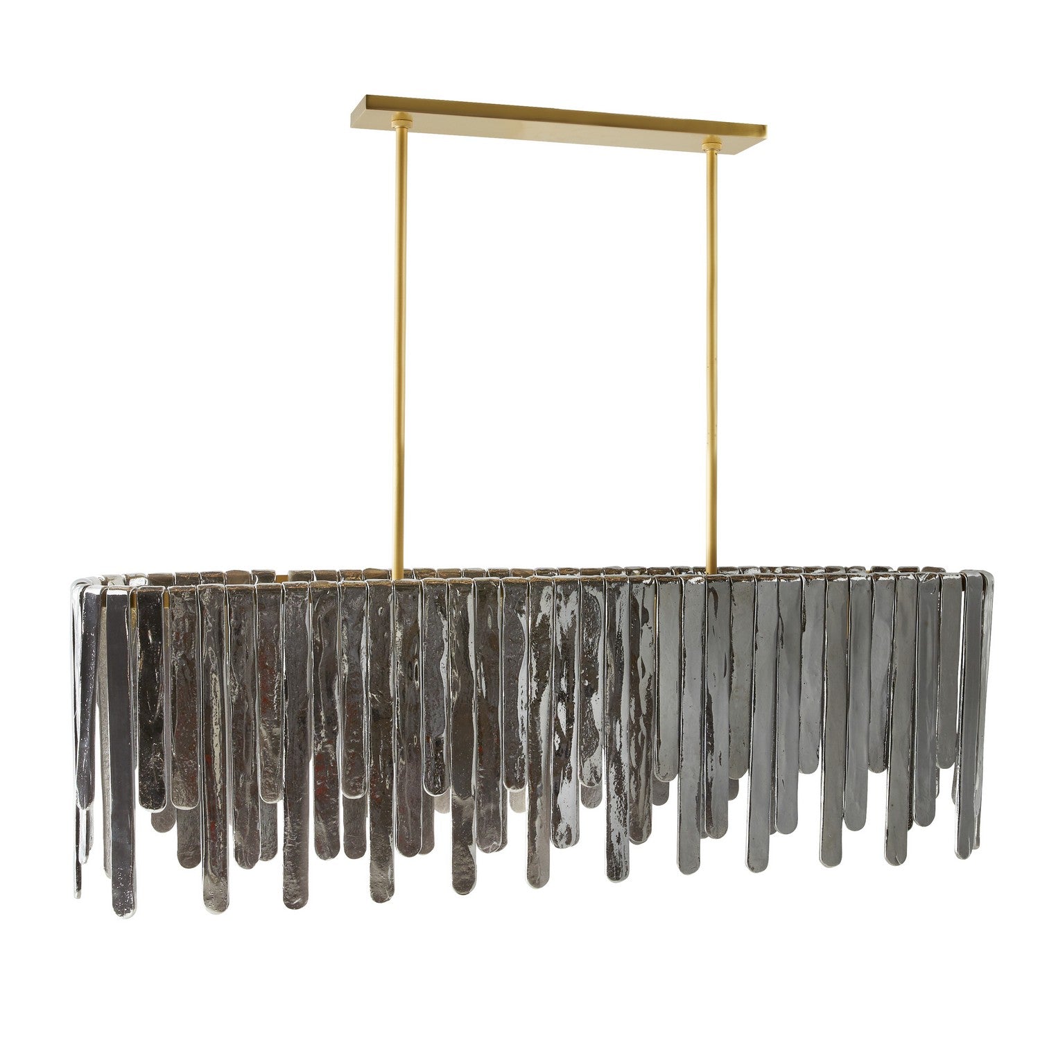 Seven Light Chandelier from the Leighton collection in Smoke Luster/Antique Brass finish