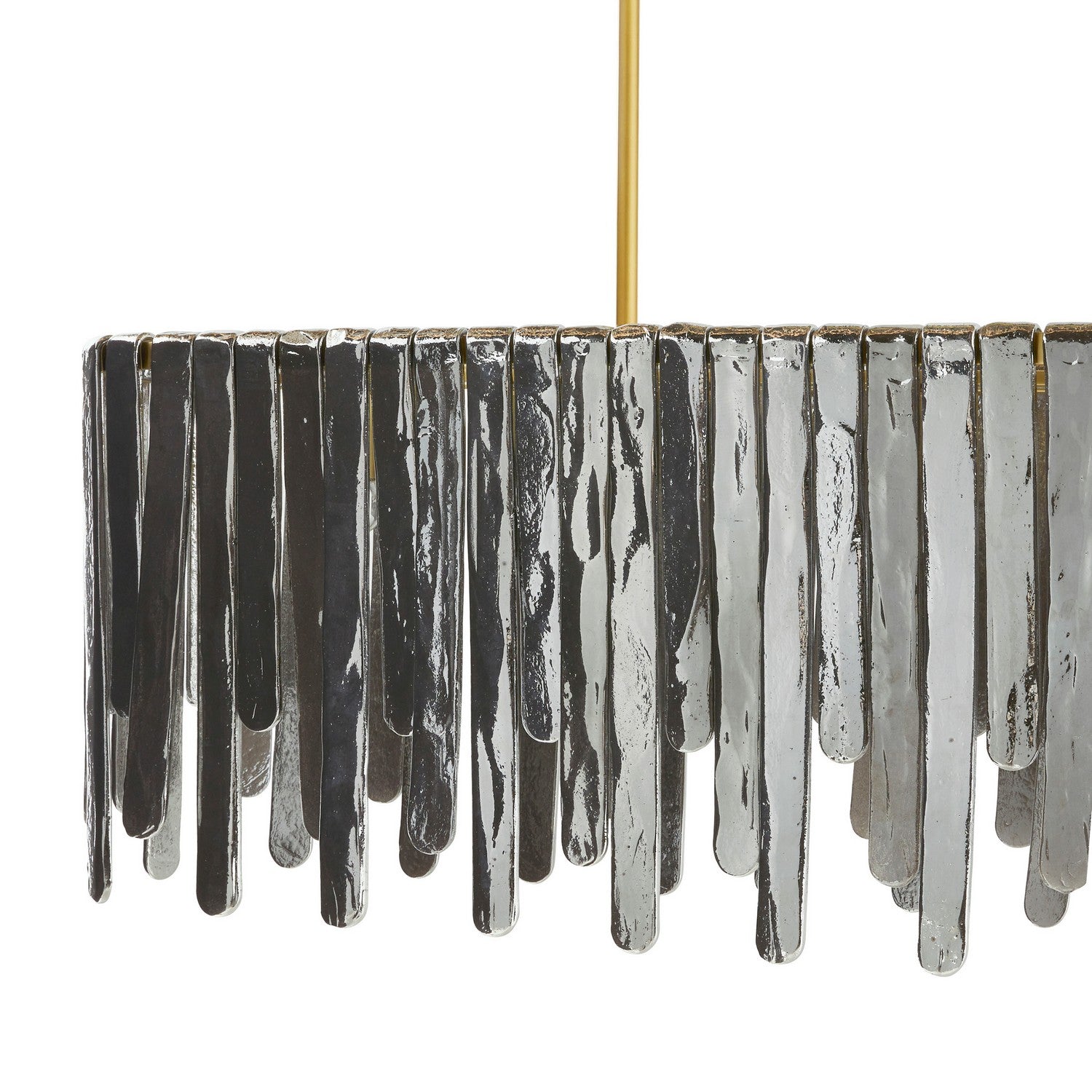 Seven Light Chandelier from the Leighton collection in Smoke Luster/Antique Brass finish