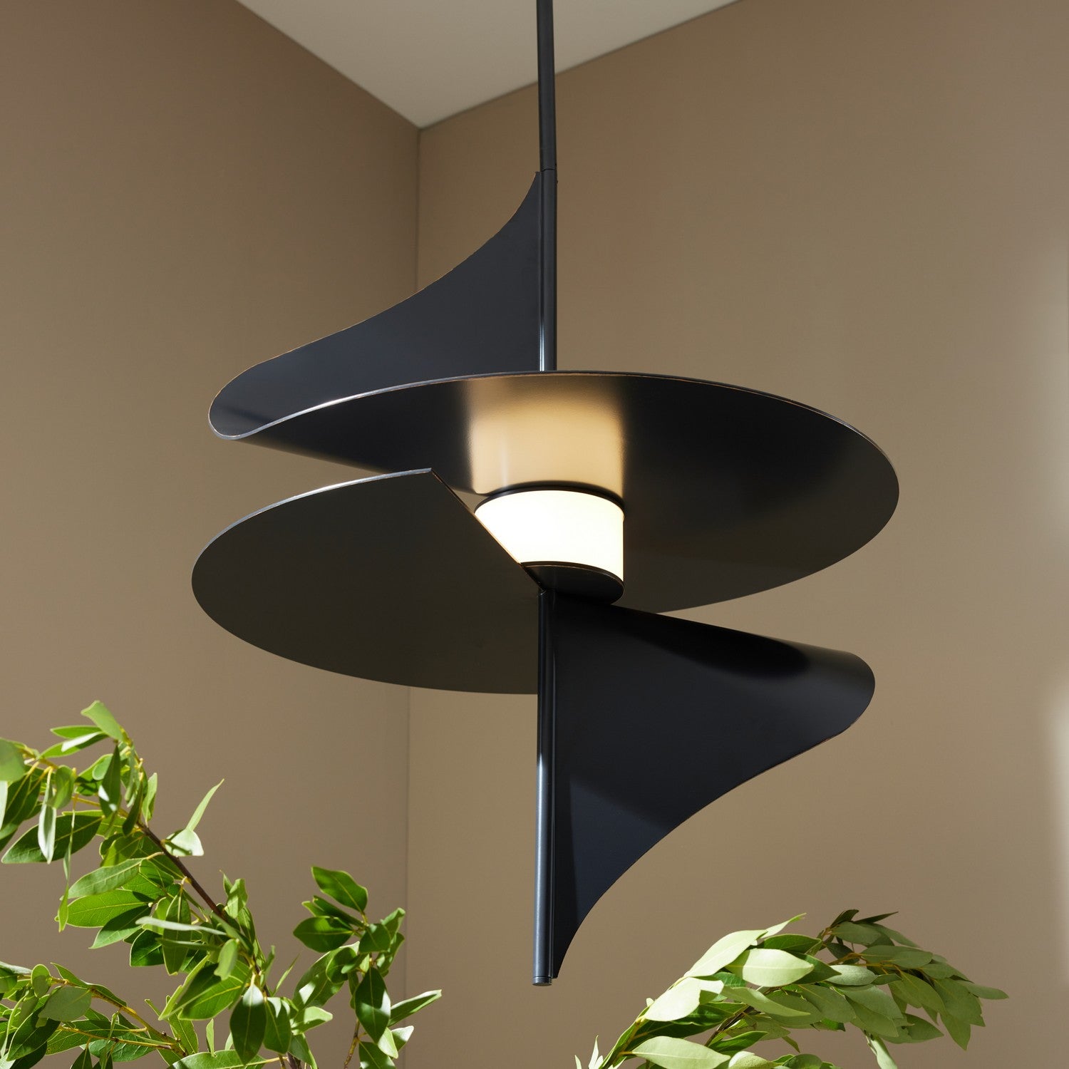 LED Pendant from the Renly collection in English Bronze/Opal finish