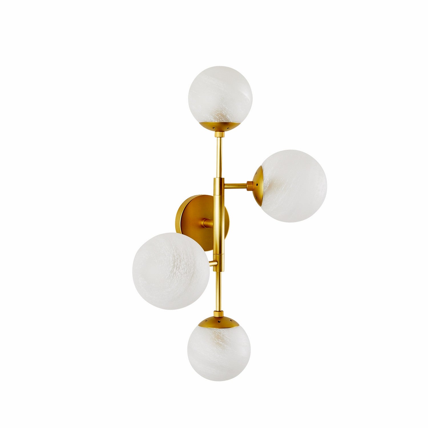 Four Light Wall Sconce from the Christelle collection in Matte Swirl/Antique Brass finish