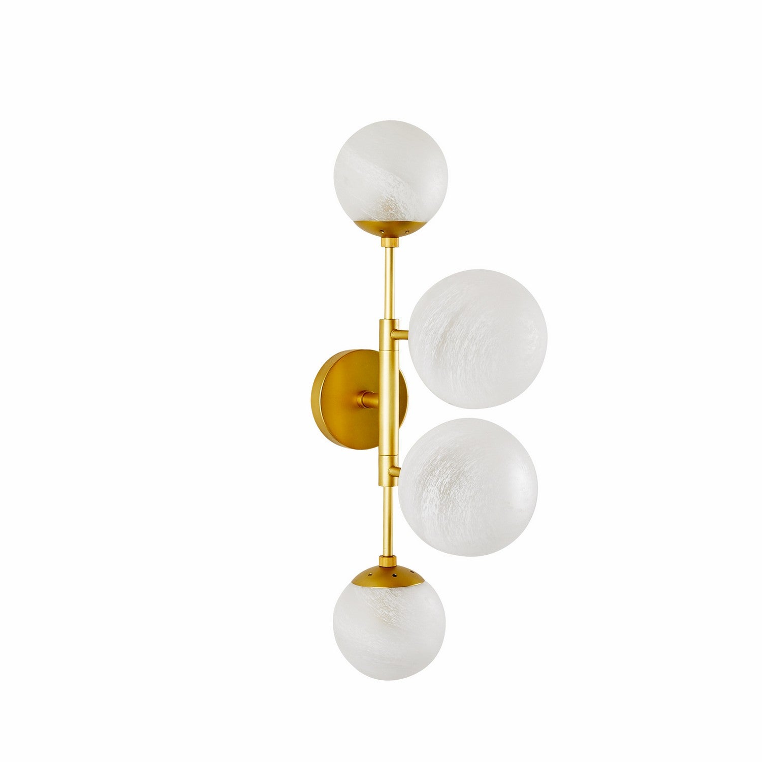 Four Light Wall Sconce from the Christelle collection in Matte Swirl/Antique Brass finish