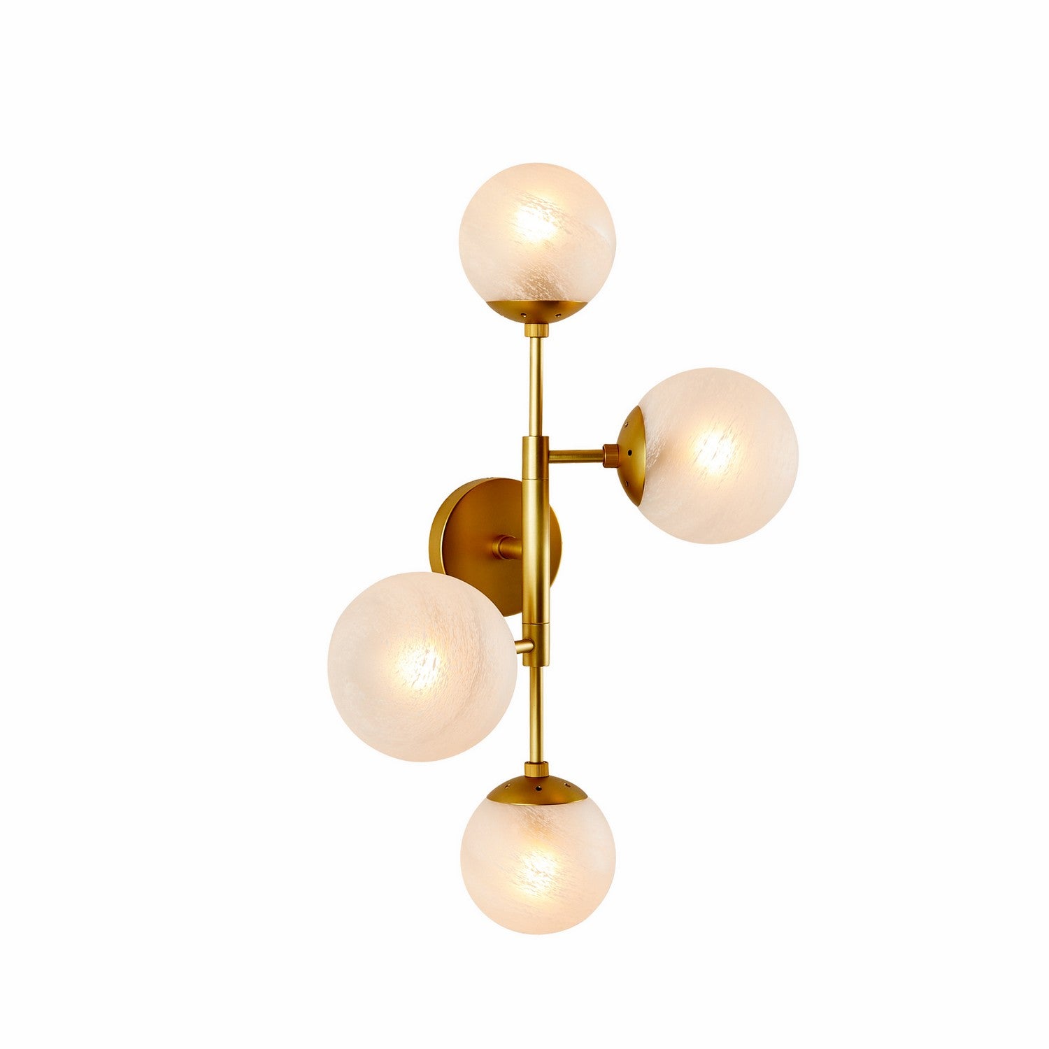 Four Light Wall Sconce from the Christelle collection in Matte Swirl/Antique Brass finish