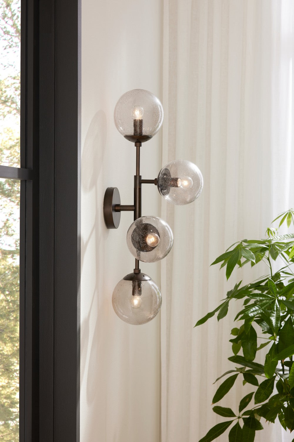 Four Light Wall Sconce from the Christelle collection in Smoke/English Bronze finish