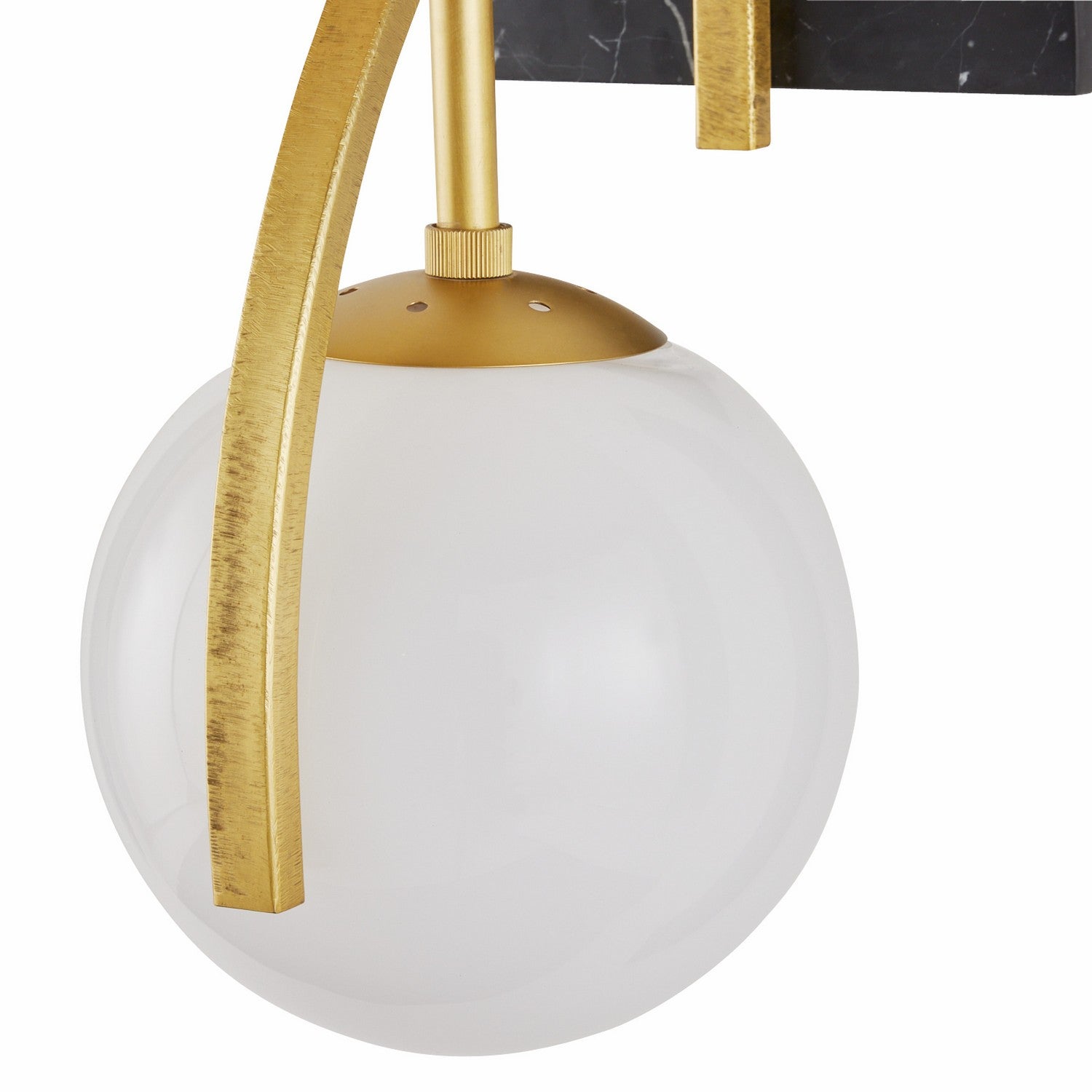 One Light Wall Sconce from the Dipper collection in Opal/Antique Brass/Black finish