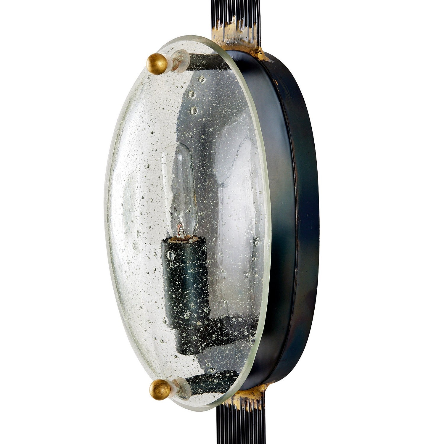 One Light Wall Sconce from the Ernest collection in Clear/Natural/Antique Brass finish