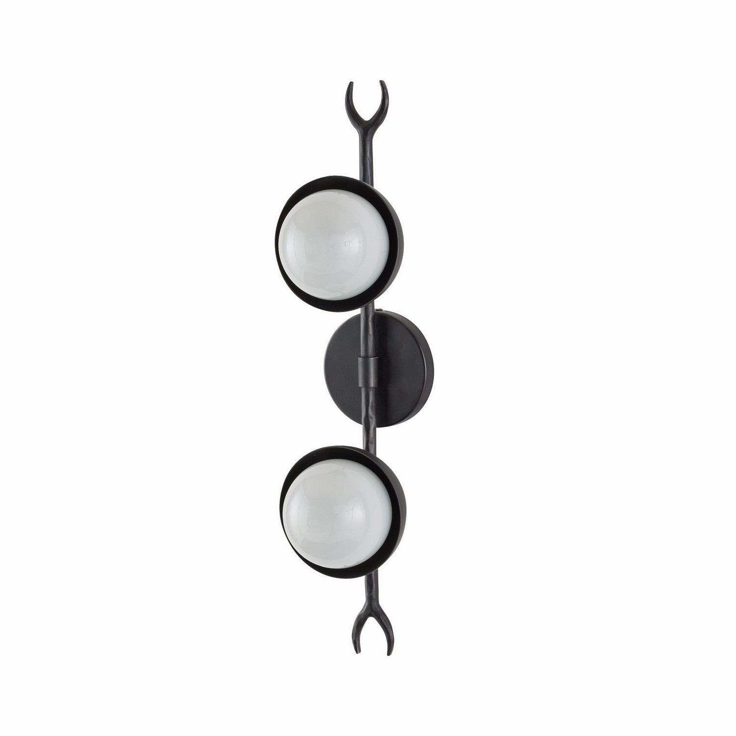 Two Light Wall Sconce from the Churchill collection in Blackened Iron/Frosted finish