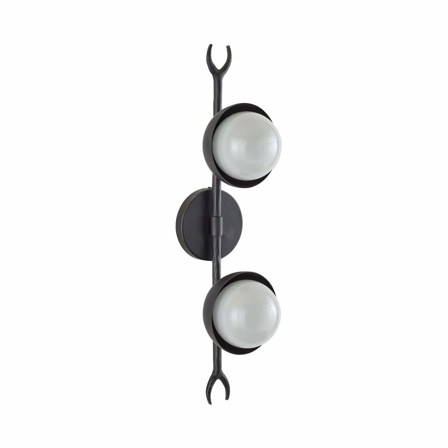 Two Light Wall Sconce from the Churchill collection in Blackened Iron/Frosted finish