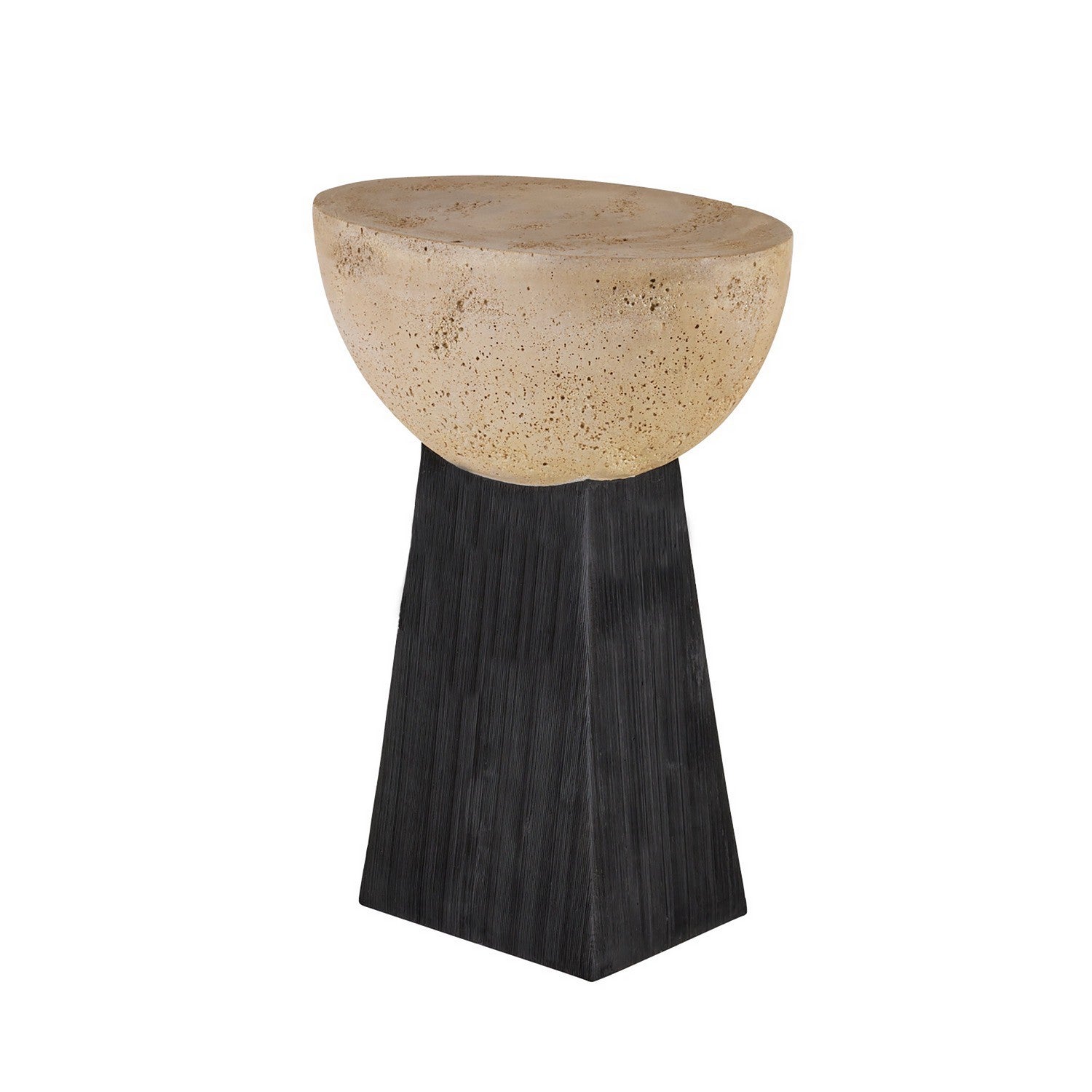 Accent Table from the Dorian collection in Chai Travertine/Black finish