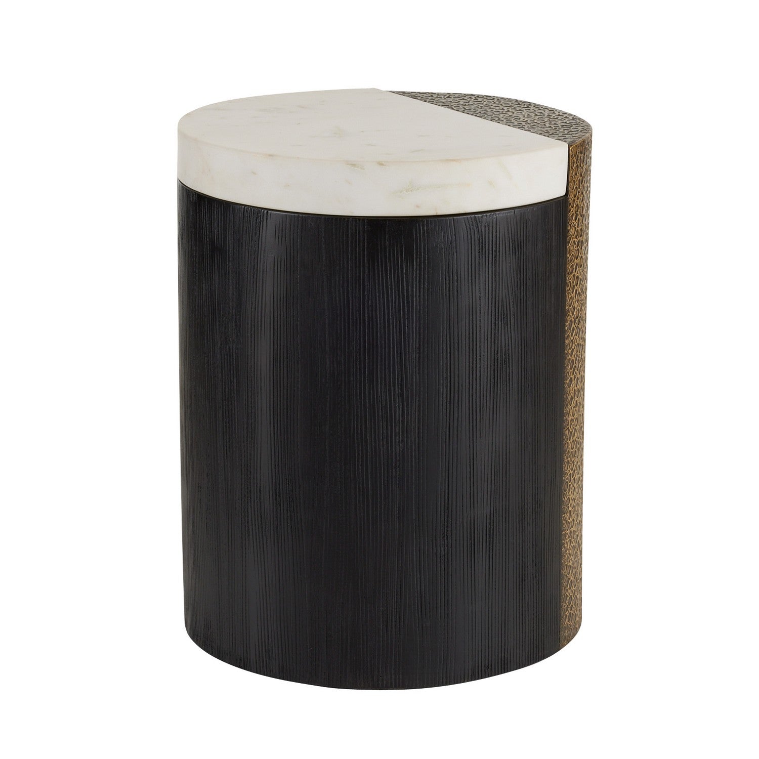 Accent Table from the Celestine collection in White/Antique Brass/Ebony finish