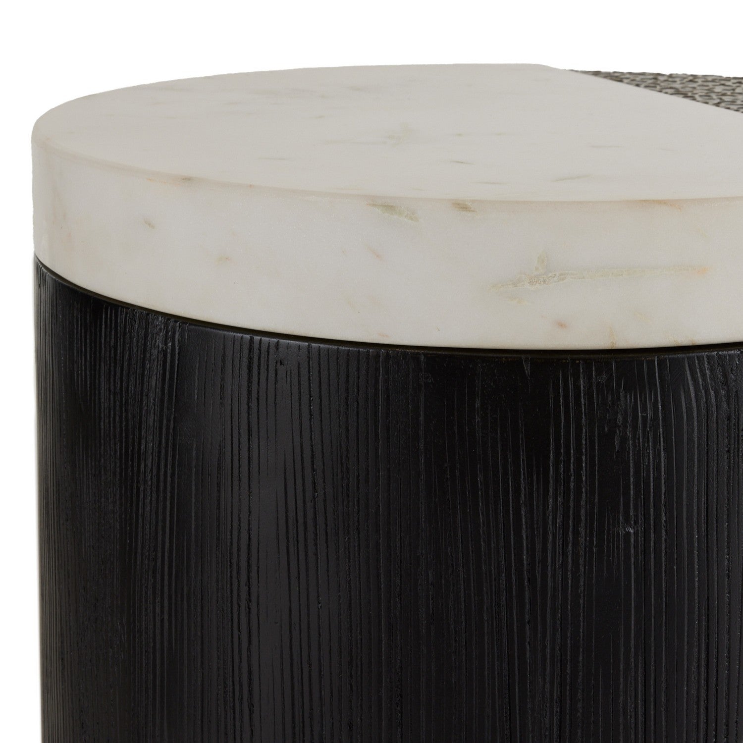 Accent Table from the Celestine collection in White/Antique Brass/Ebony finish