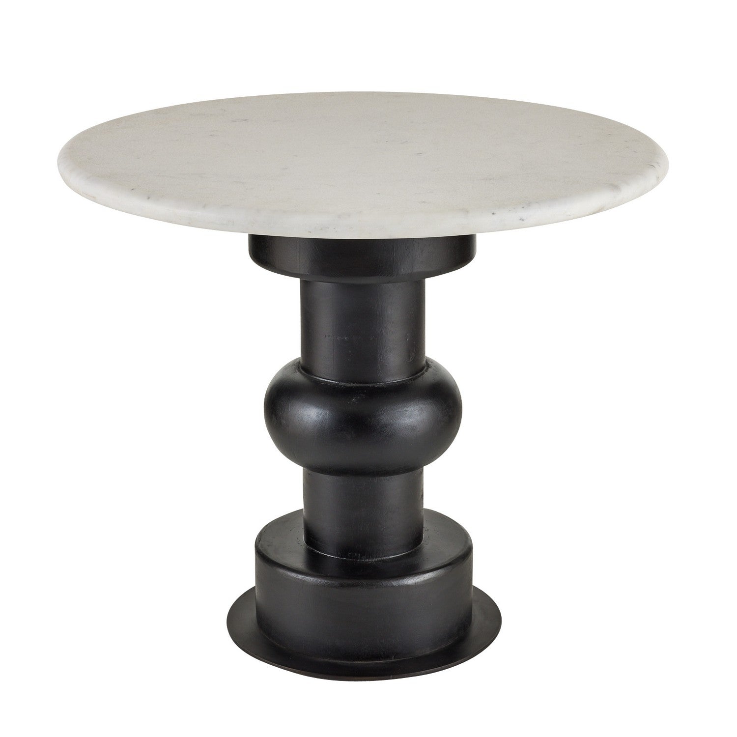 End Table from the Devito collection in White/Ebony/Bronze finish