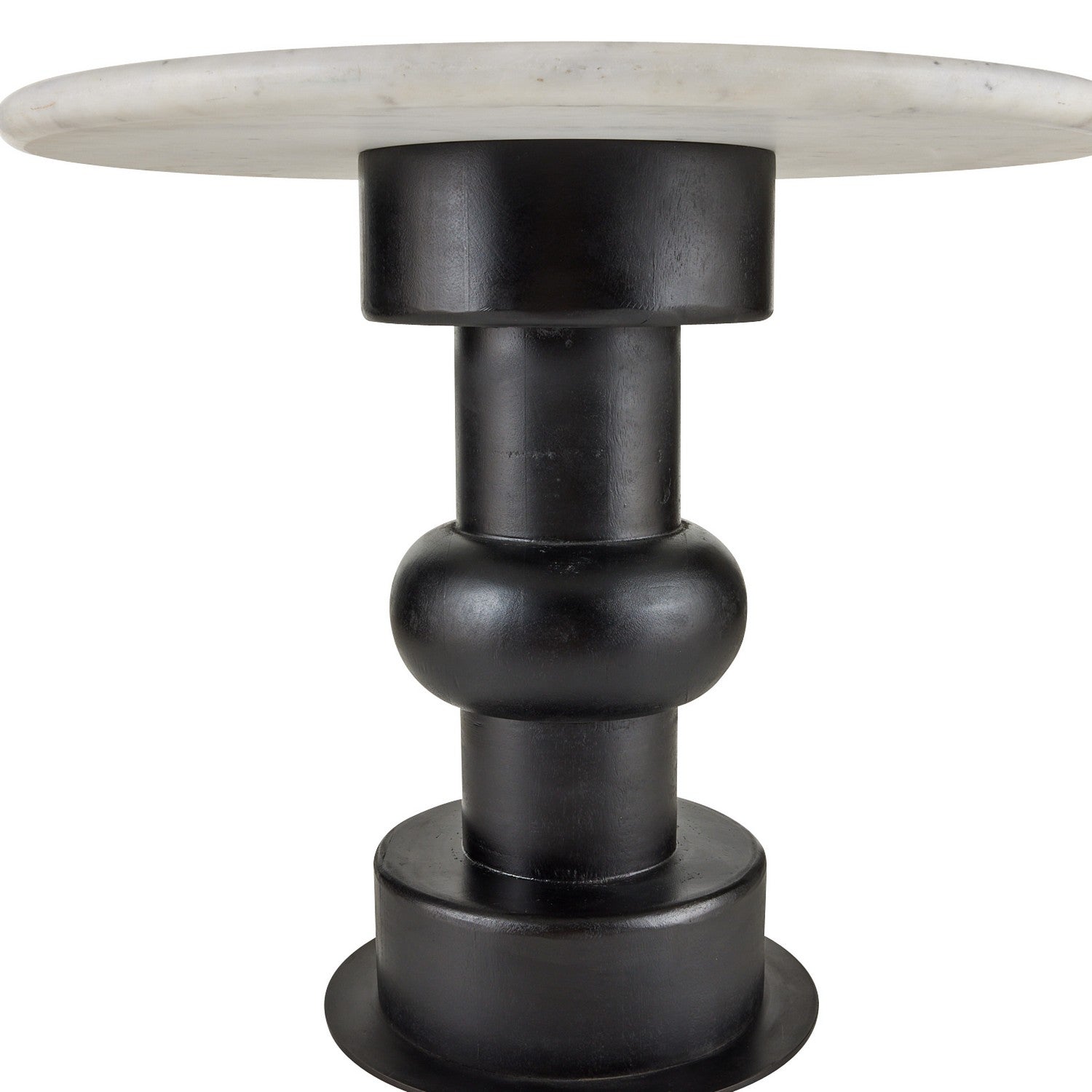 End Table from the Devito collection in White/Ebony/Bronze finish