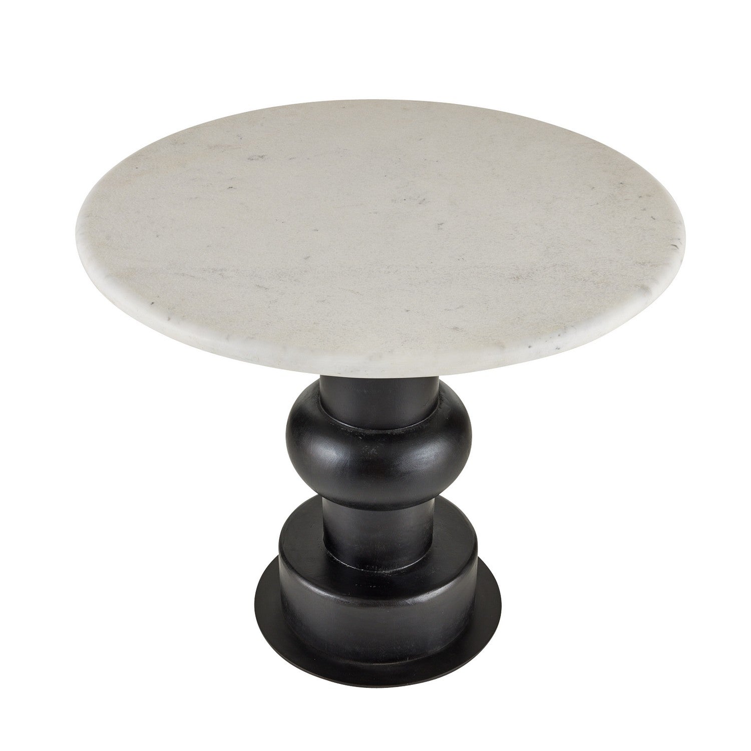 End Table from the Devito collection in White/Ebony/Bronze finish