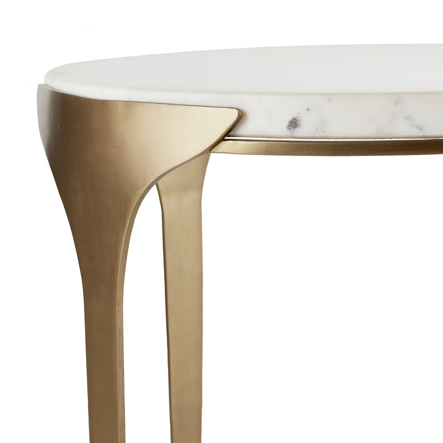 End Table from the Janine collection in White/Antique Brass finish