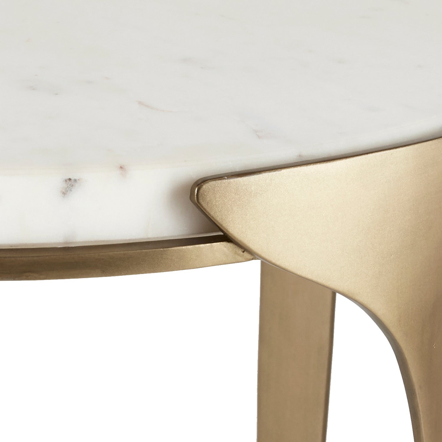 End Table from the Janine collection in White/Antique Brass finish