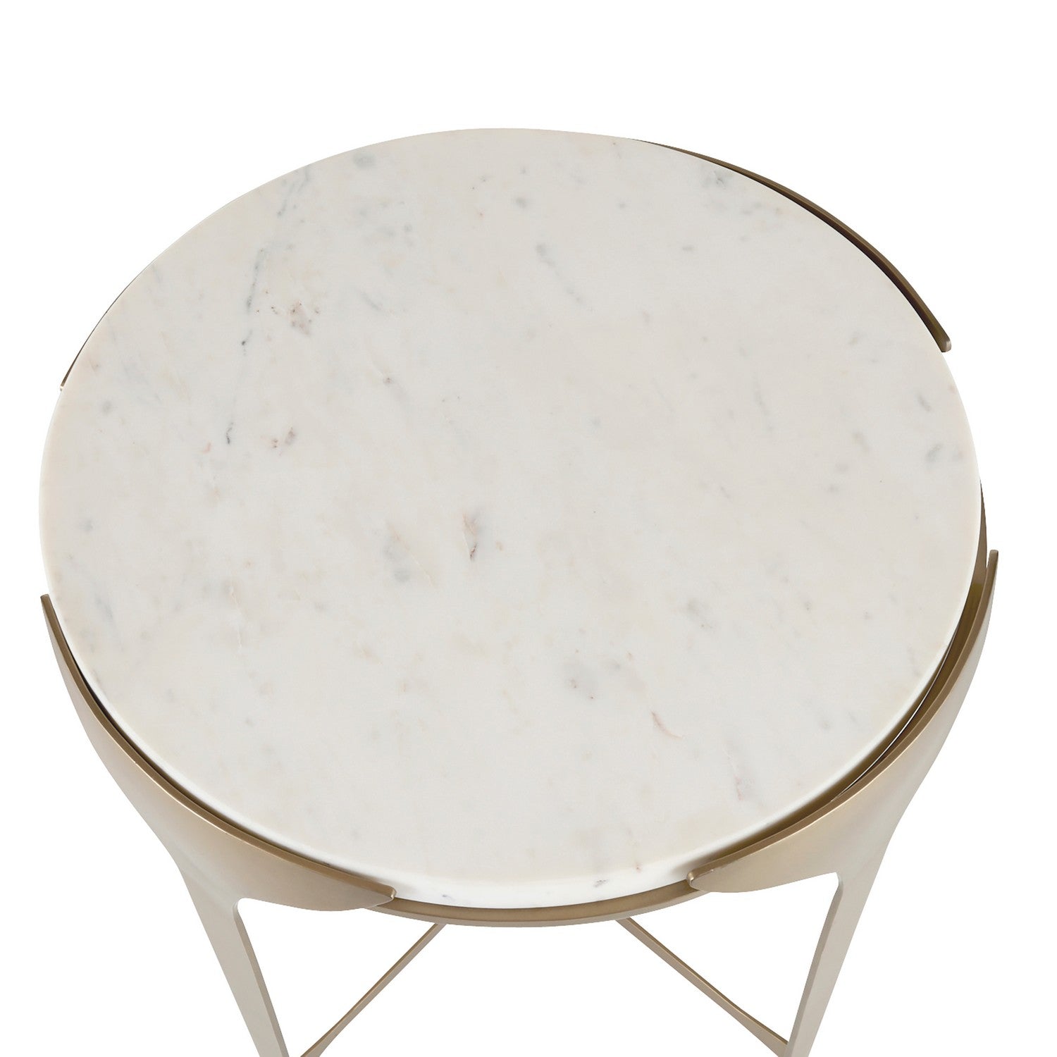 End Table from the Janine collection in White/Antique Brass finish