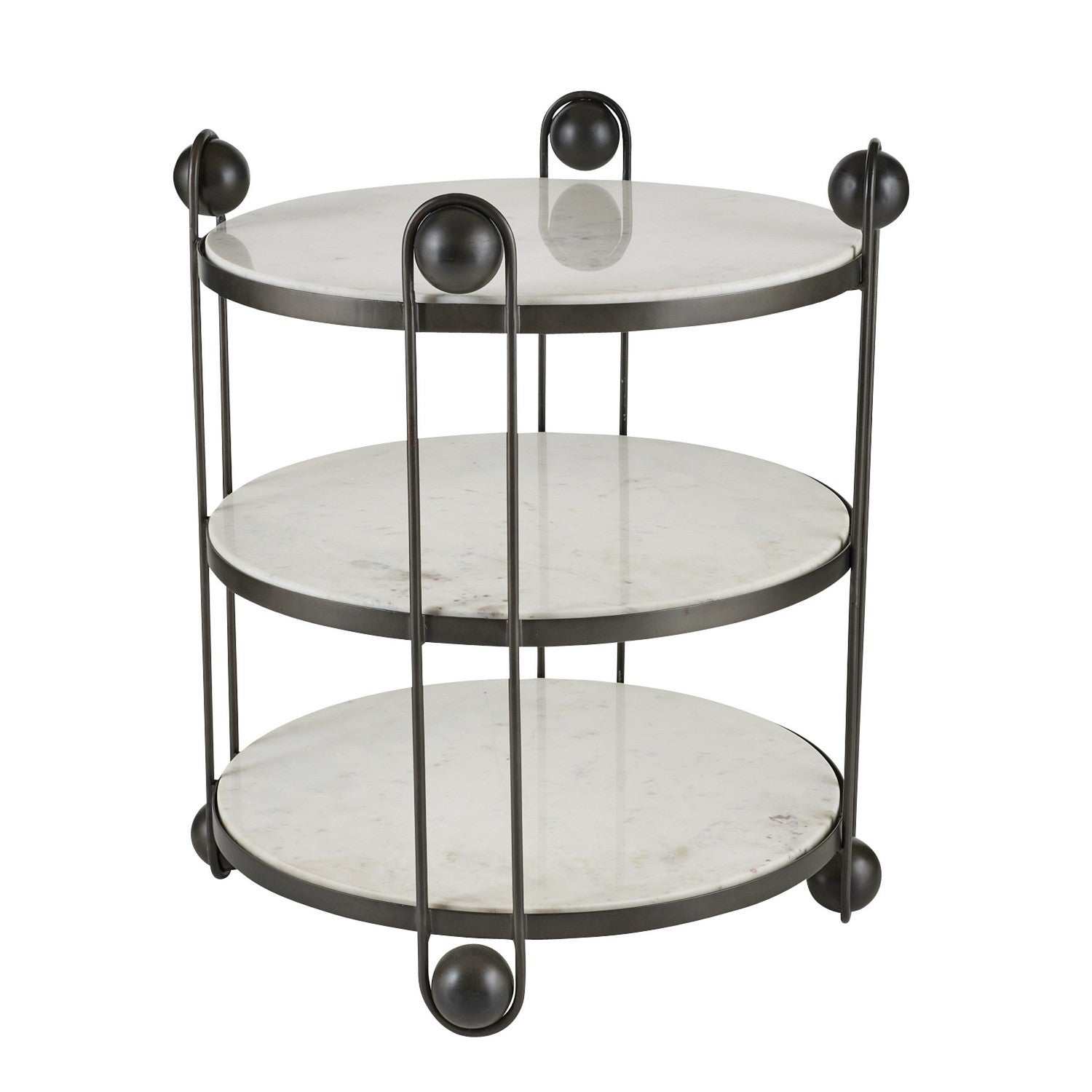 End Table from the Carlita collection in White/Bronze finish