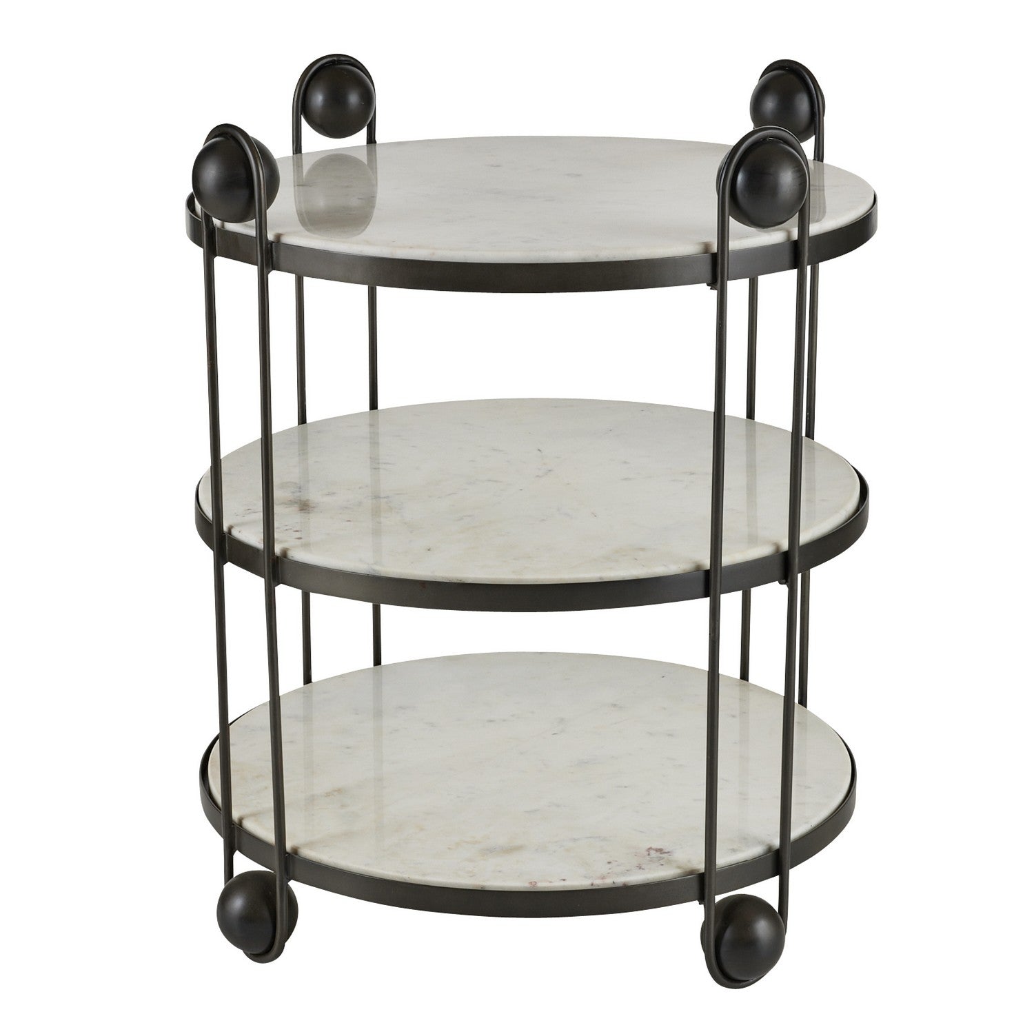 End Table from the Carlita collection in White/Bronze finish