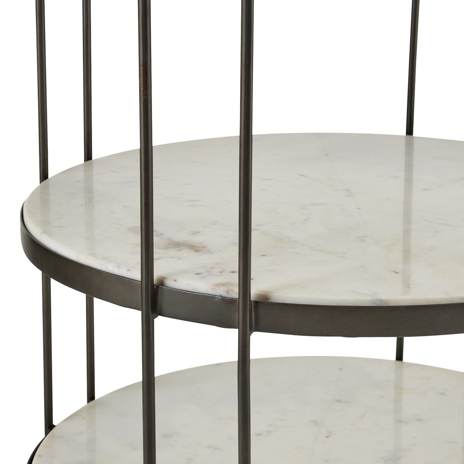 End Table from the Carlita collection in White/Bronze finish