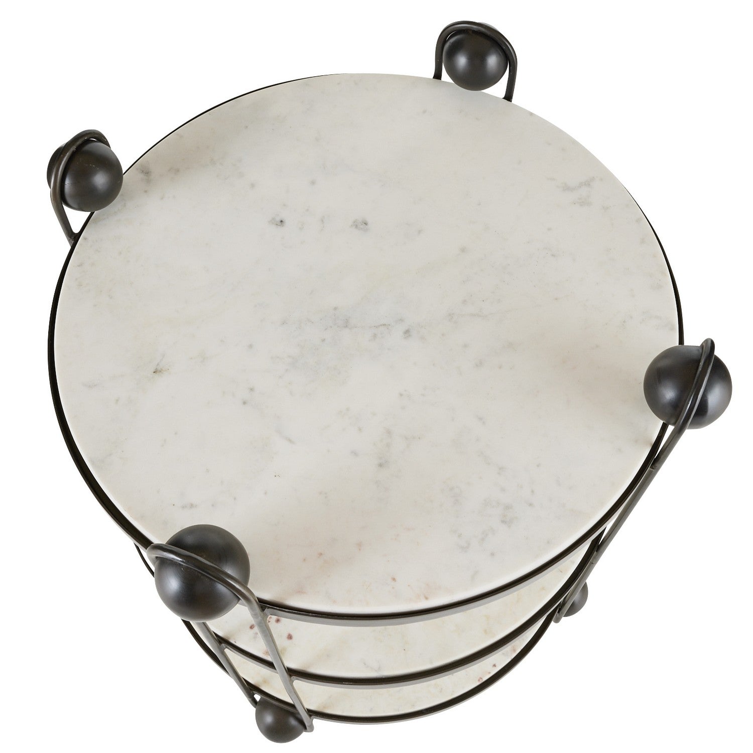 End Table from the Carlita collection in White/Bronze finish