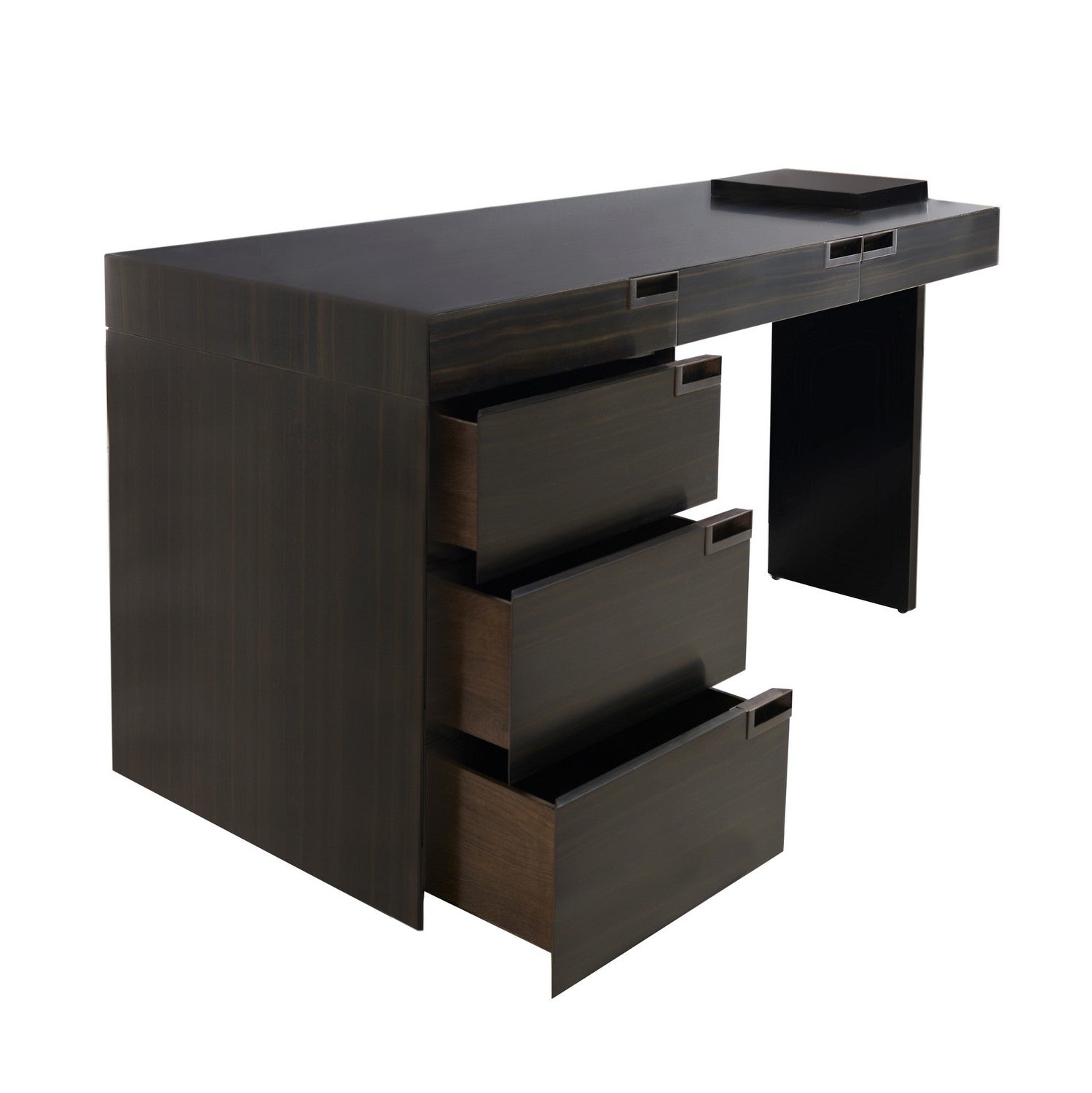 Desk from the Carmichael collection in Charcoal/Black Gloss Lacquer/Charcoal/Bronze finish