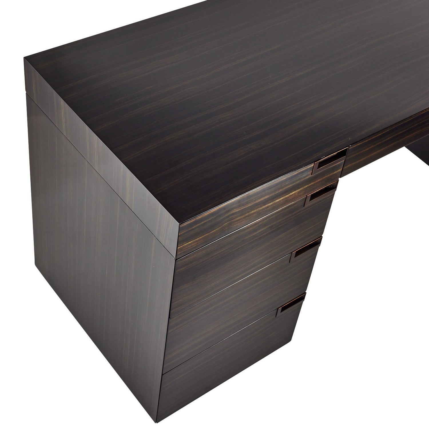 Desk from the Carmichael collection in Charcoal/Black Gloss Lacquer/Charcoal/Bronze finish