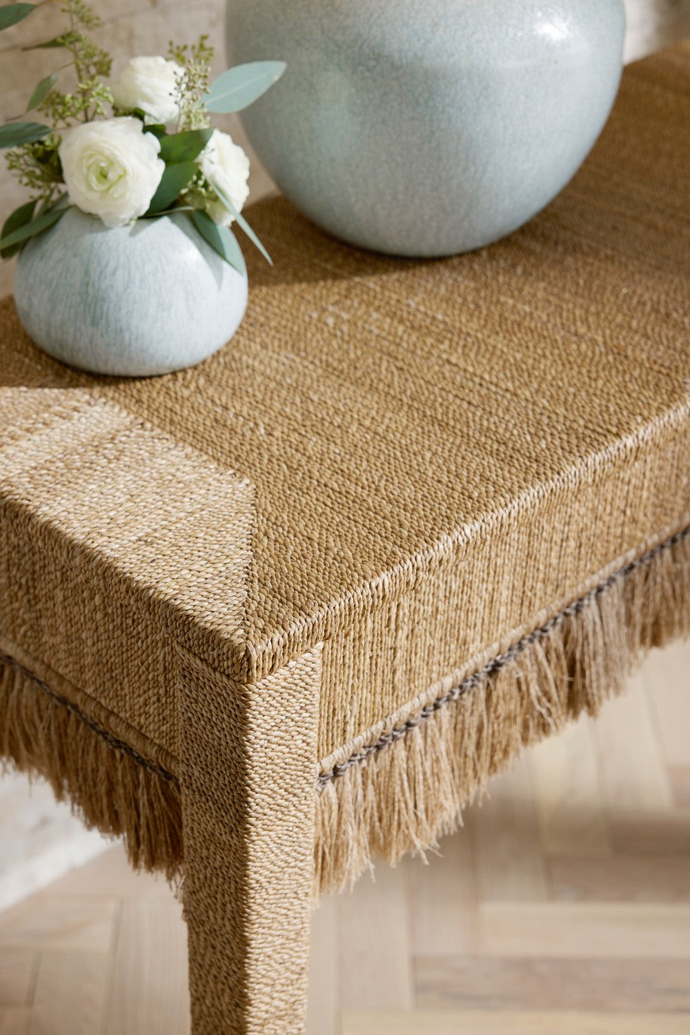 Console from the Kai collection in Natural Abaca finish