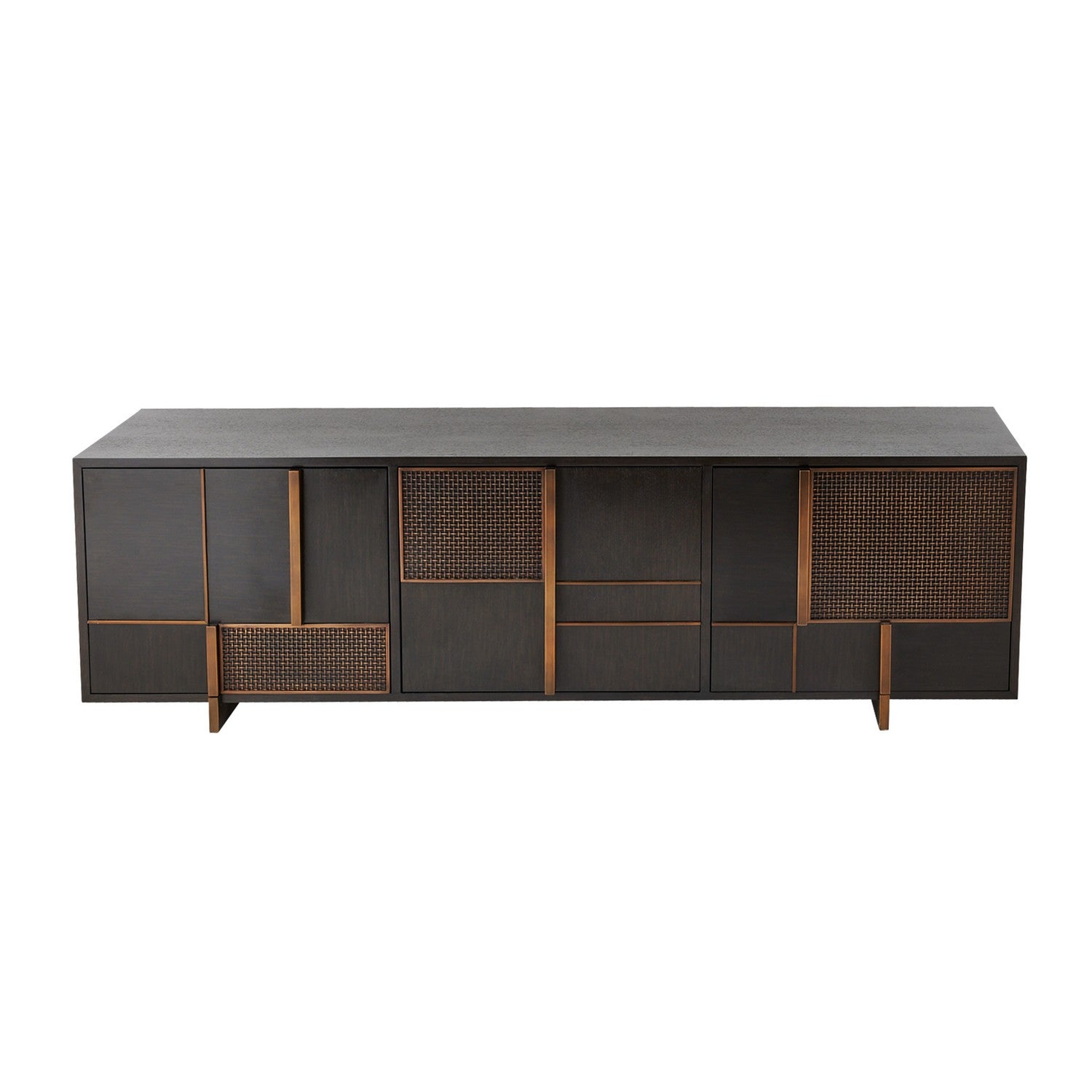 Credenza from the Demi collection in Ebony/Antique Brass/Ebony finish