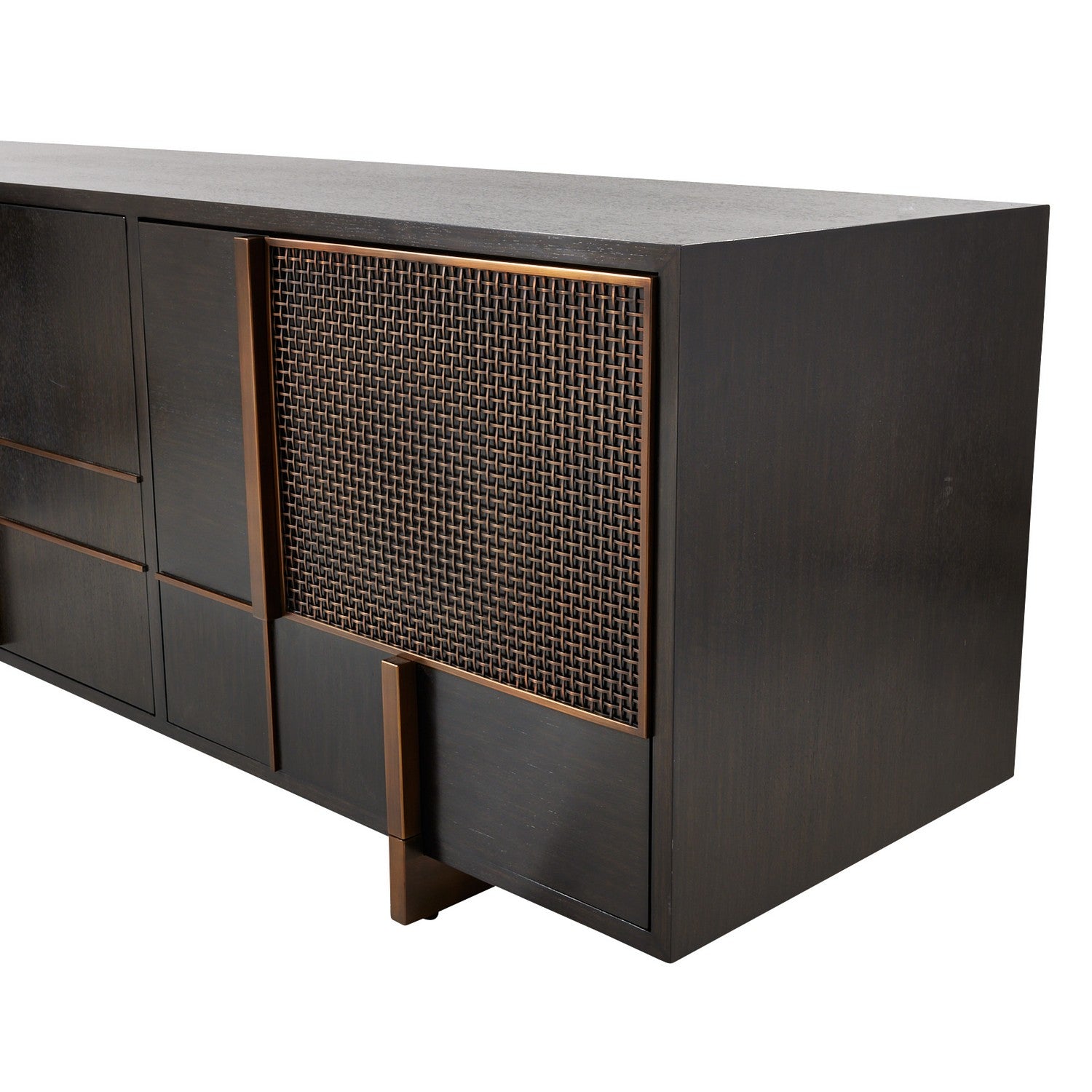 Credenza from the Demi collection in Ebony/Antique Brass/Ebony finish