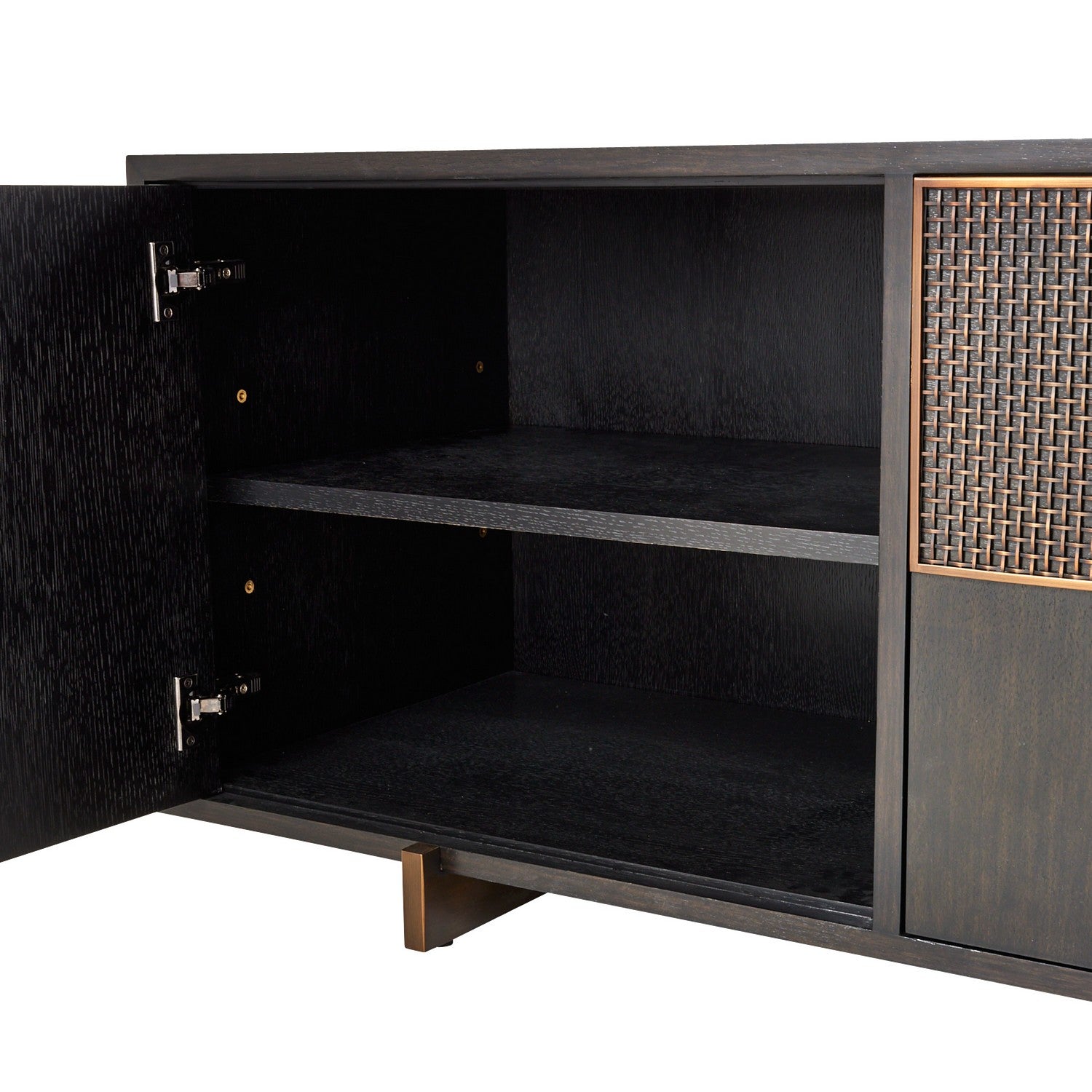 Credenza from the Demi collection in Ebony/Antique Brass/Ebony finish