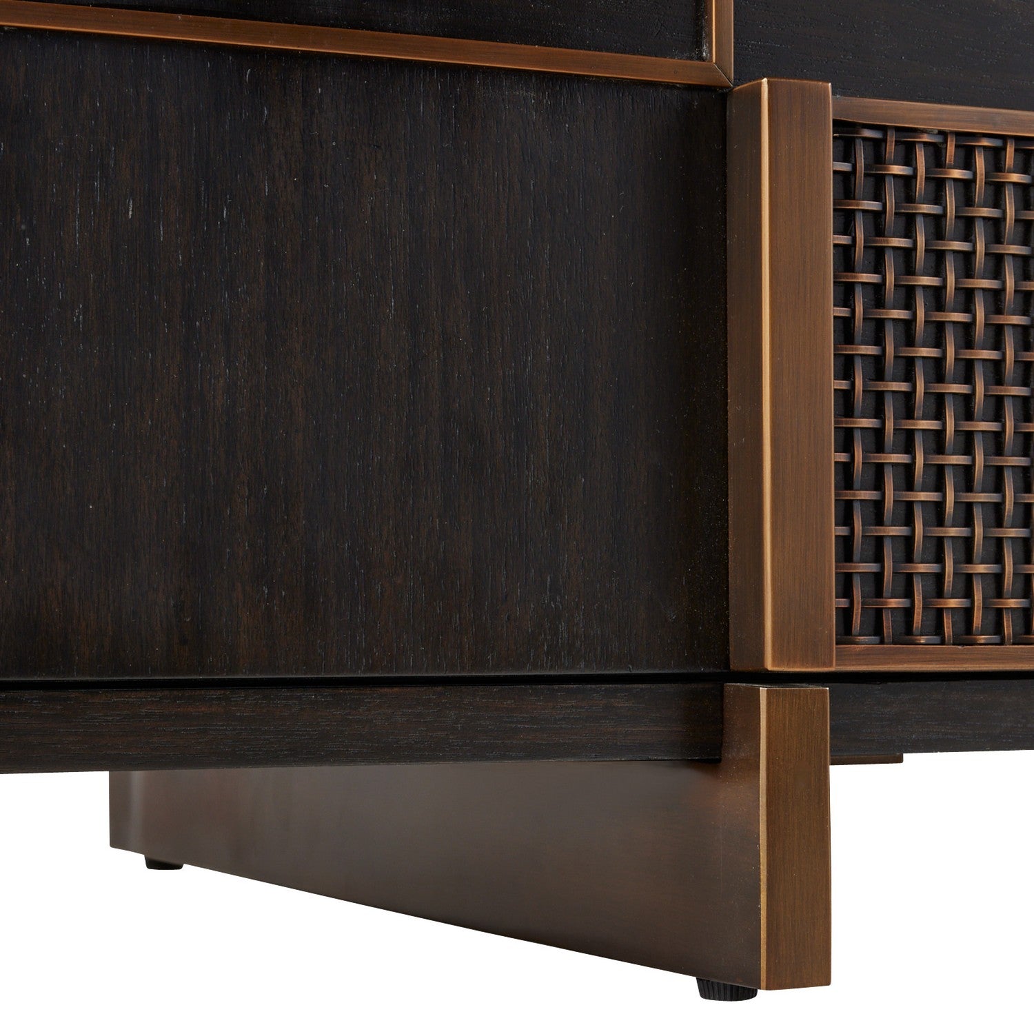 Credenza from the Demi collection in Ebony/Antique Brass/Ebony finish