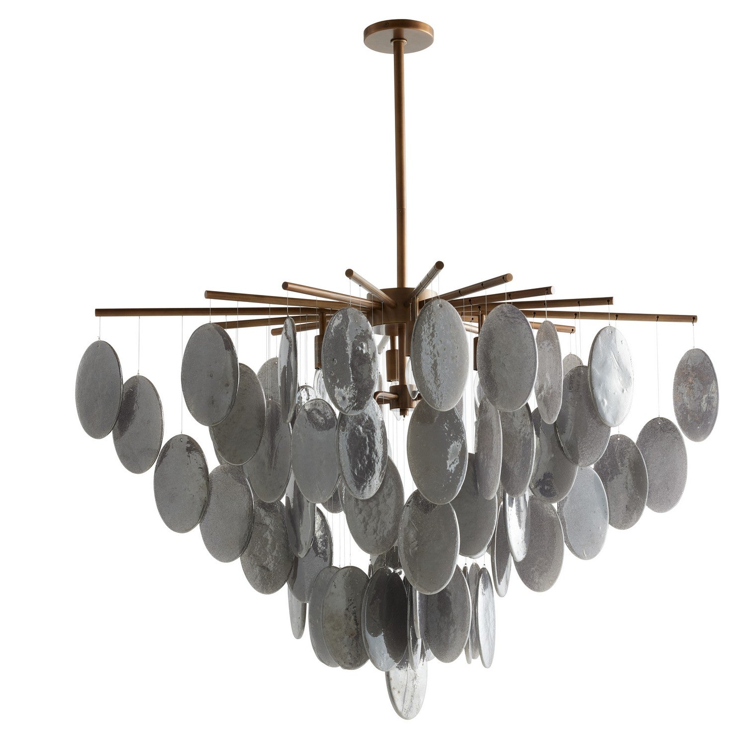 Eight Light Chandelier from the Tiffany collection in Antique Brass/Smoke Luster/Antique Brass finish