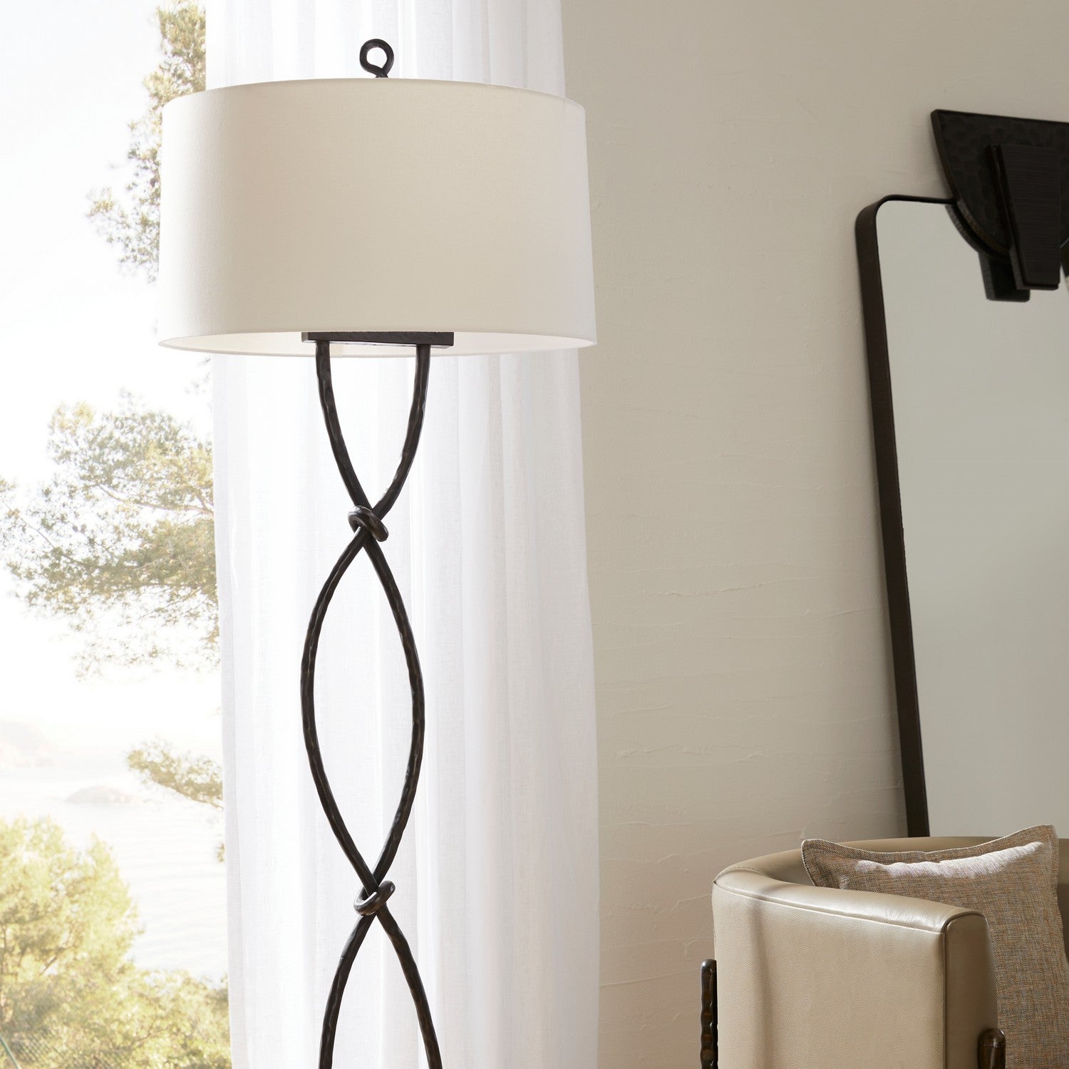 One Light Floor Lamp from the Dutton collection in Blackened/White/White/White finish