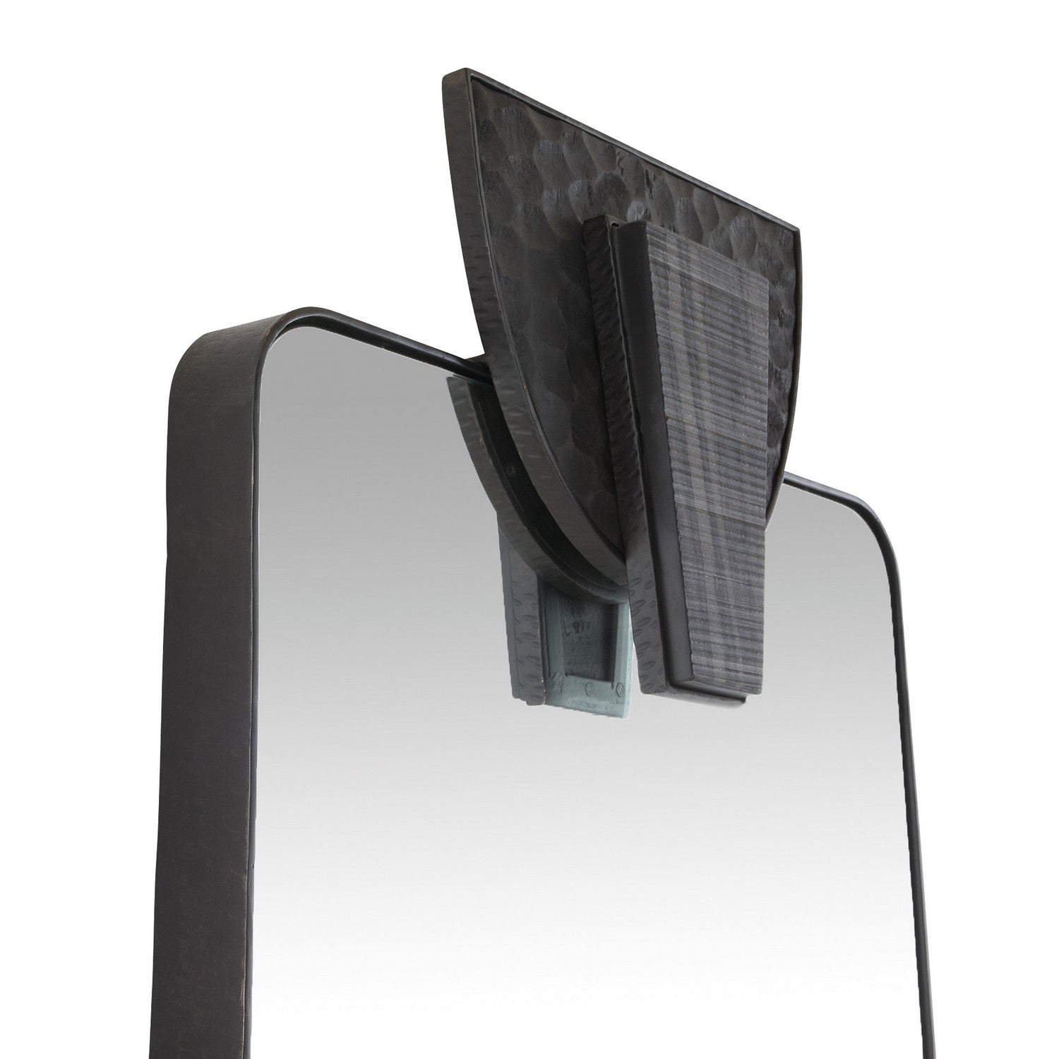 Floor Mirror from the Copperhead collection in Blackened Iron/Plain/Ebony/Black finish