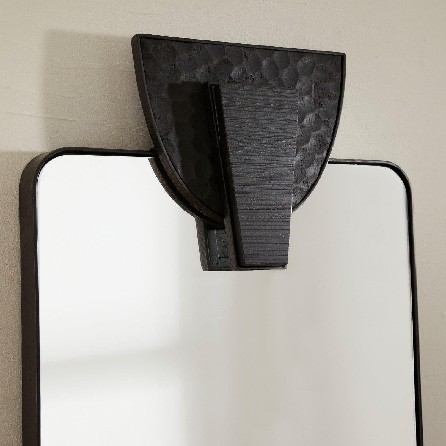 Floor Mirror from the Copperhead collection in Blackened Iron/Plain/Ebony/Black finish