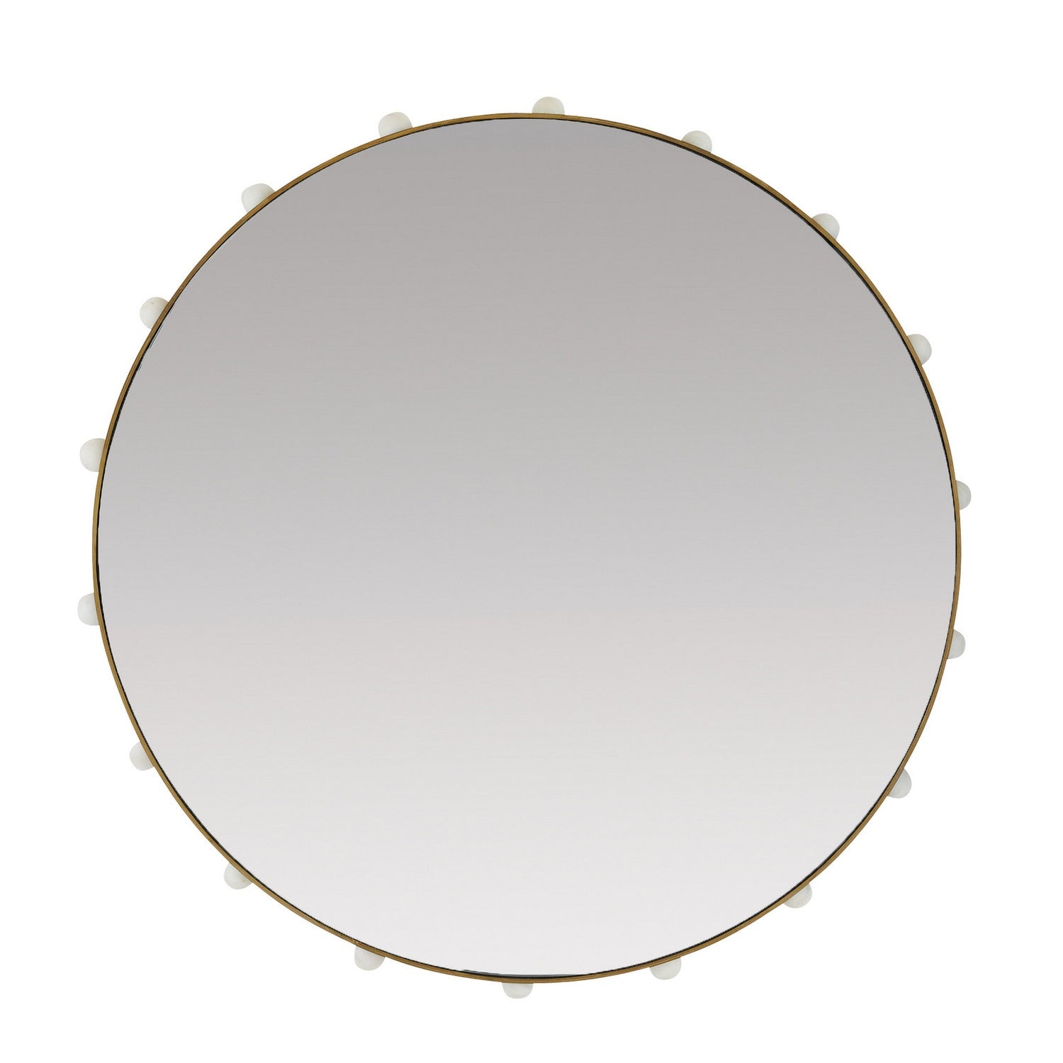 Mirror from the Estera collection in Antique Brass/White/Plain finish