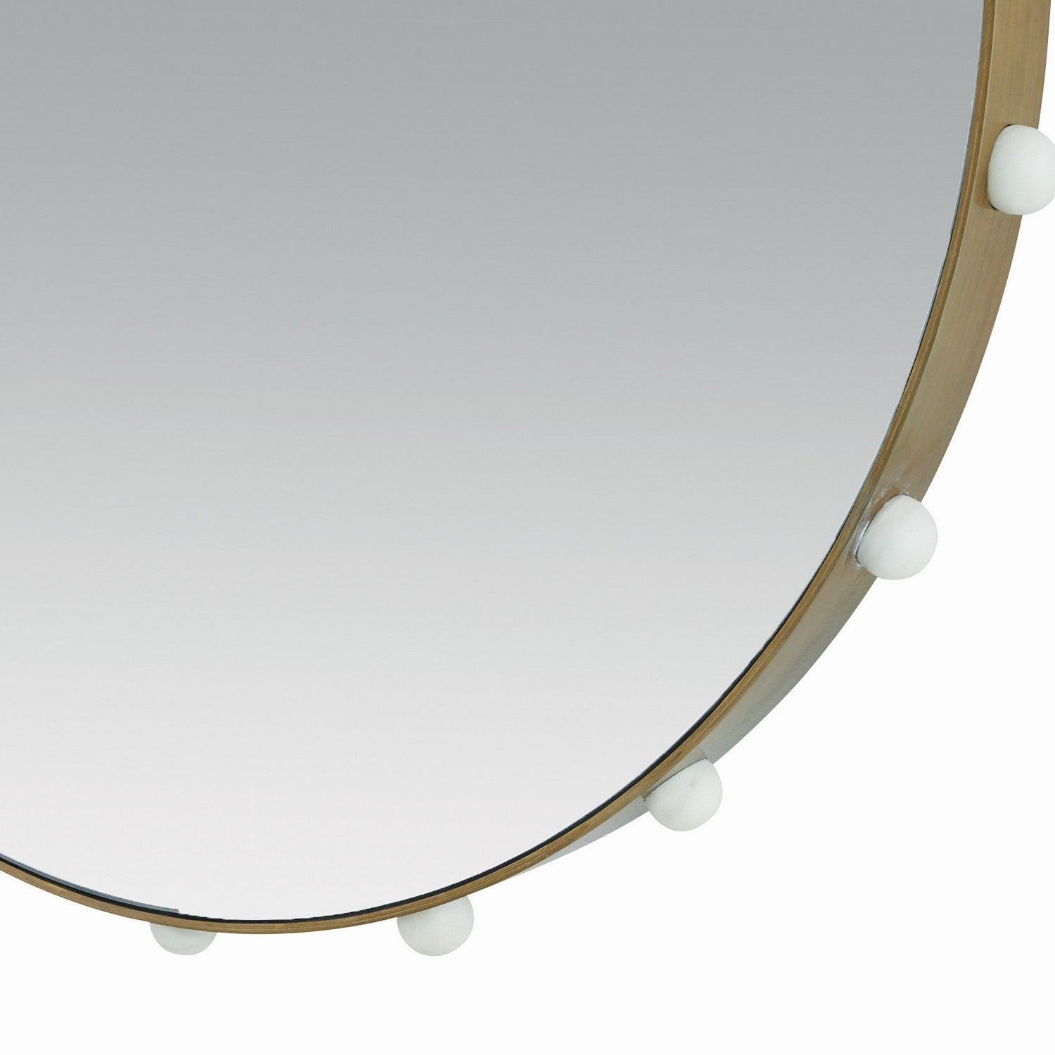 Mirror from the Estera collection in Antique Brass/White/Plain finish