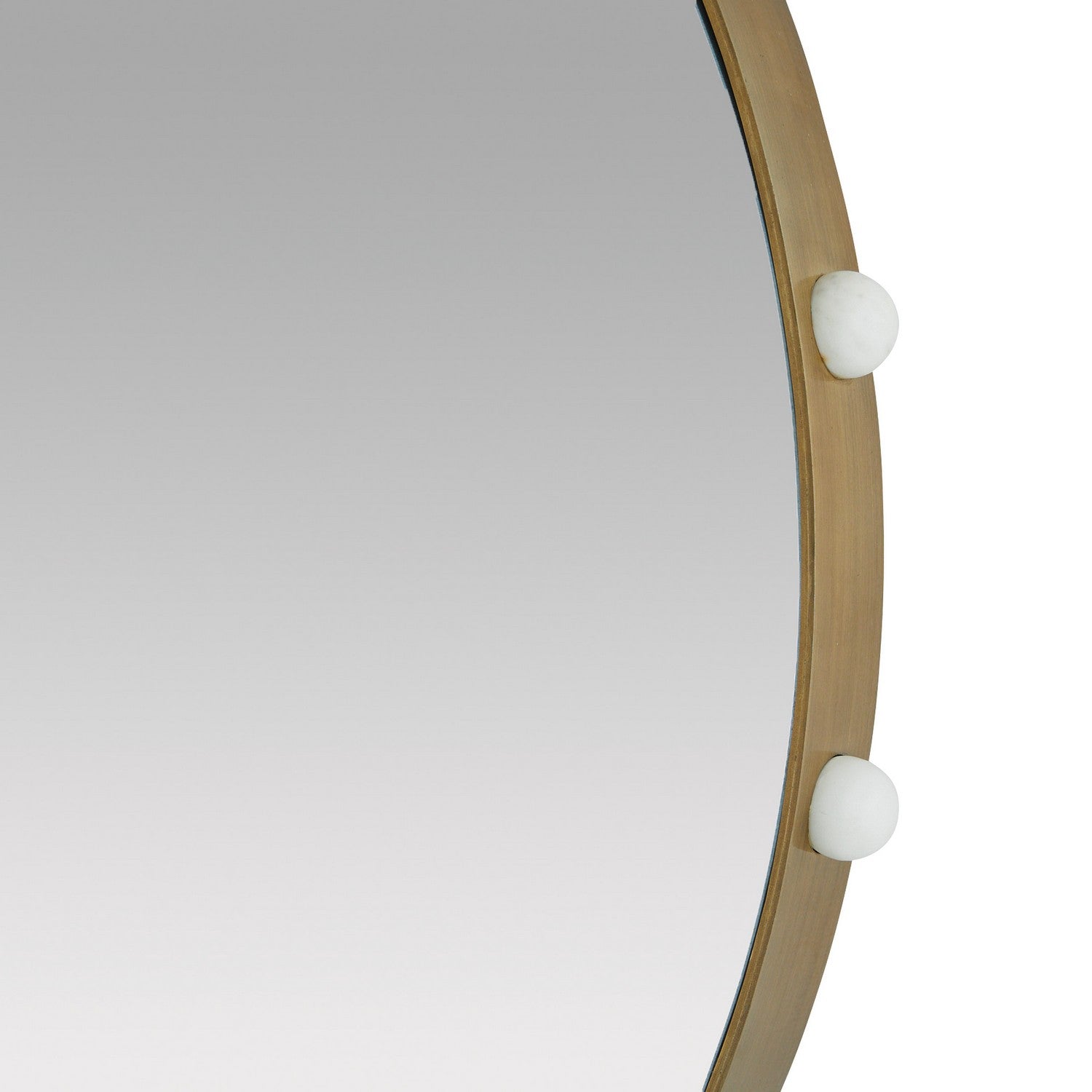 Mirror from the Estera collection in Antique Brass/White/Plain finish