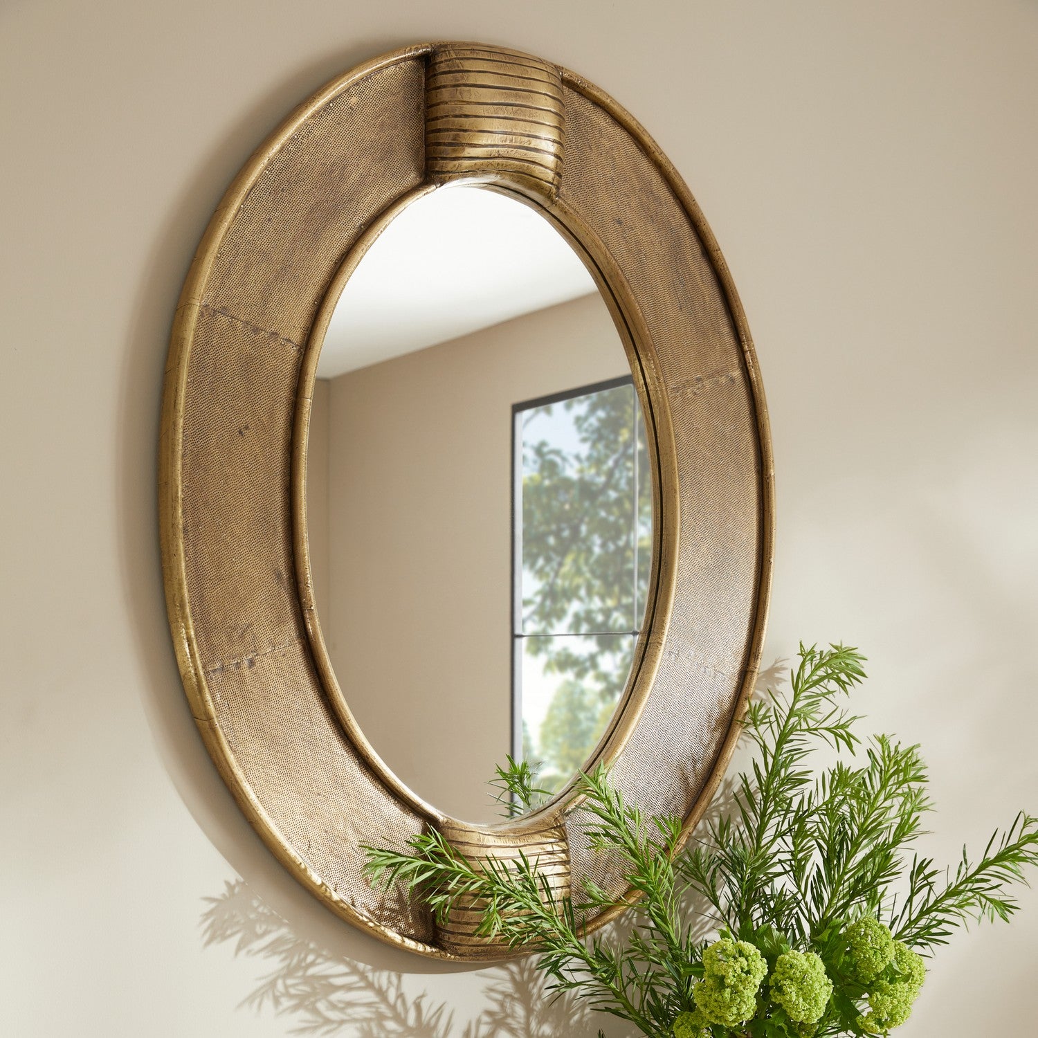 Mirror from the Eagan collection in Antique Brass/Plain finish