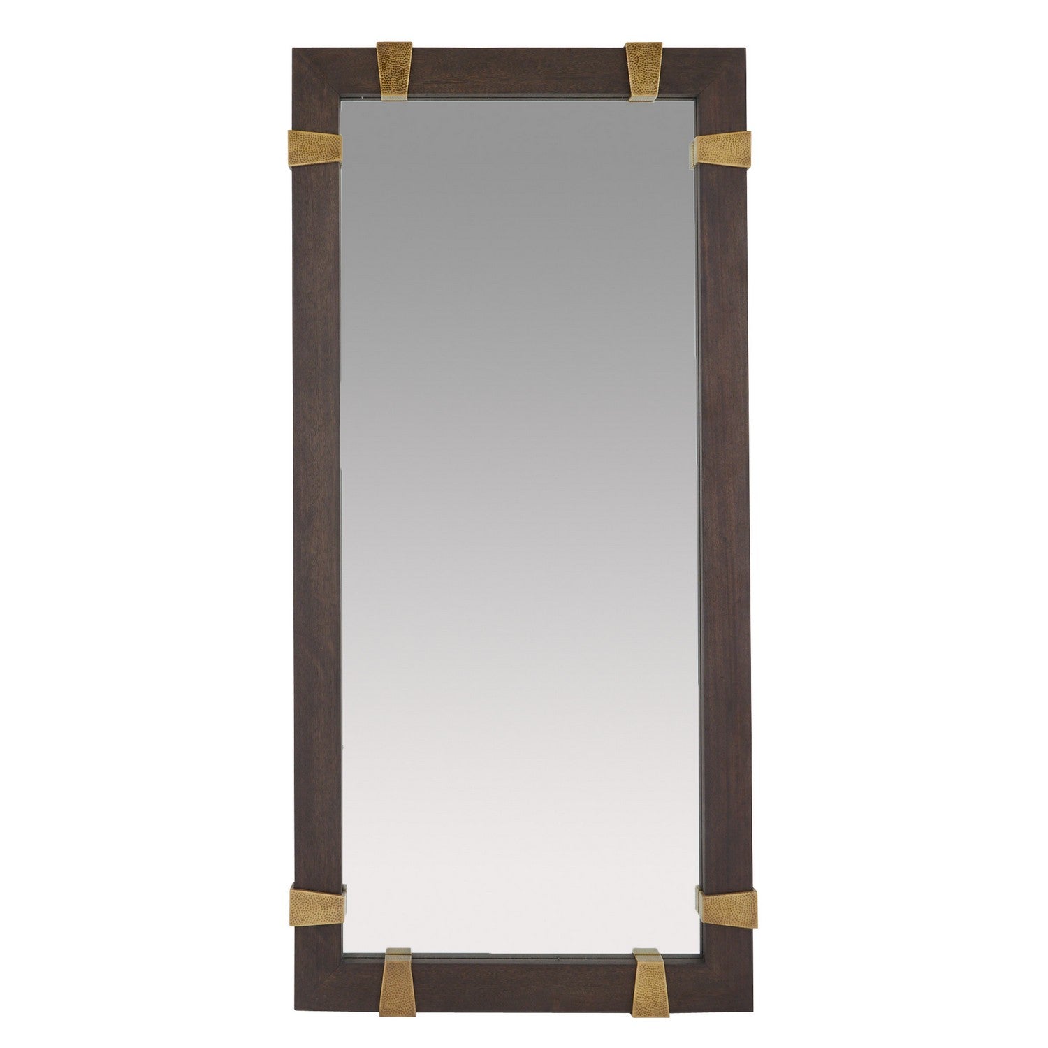 Floor Mirror from the Covington collection in Sable/Antique Brass/Plain finish