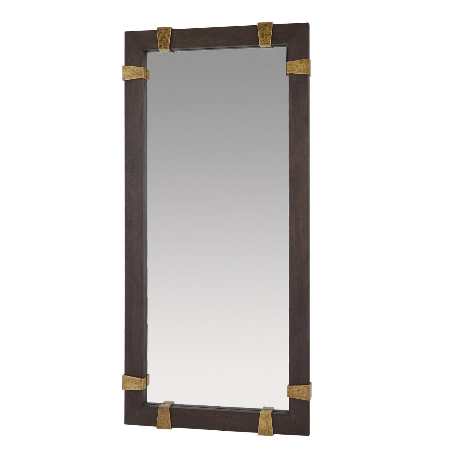 Floor Mirror from the Covington collection in Sable/Antique Brass/Plain finish