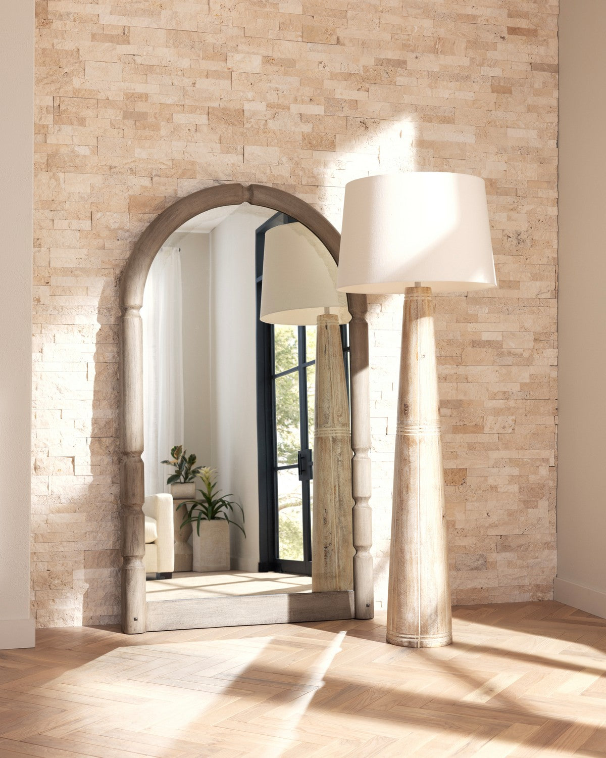 Floor Mirror from the Charleston collection in Smoke/Bronze/Antique finish