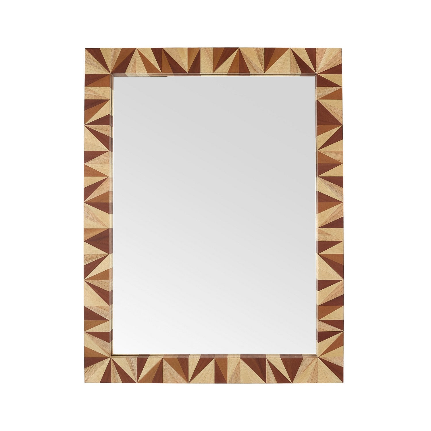 Mirror from the Calico collection in Blonde Straw Marquetry/Plain finish