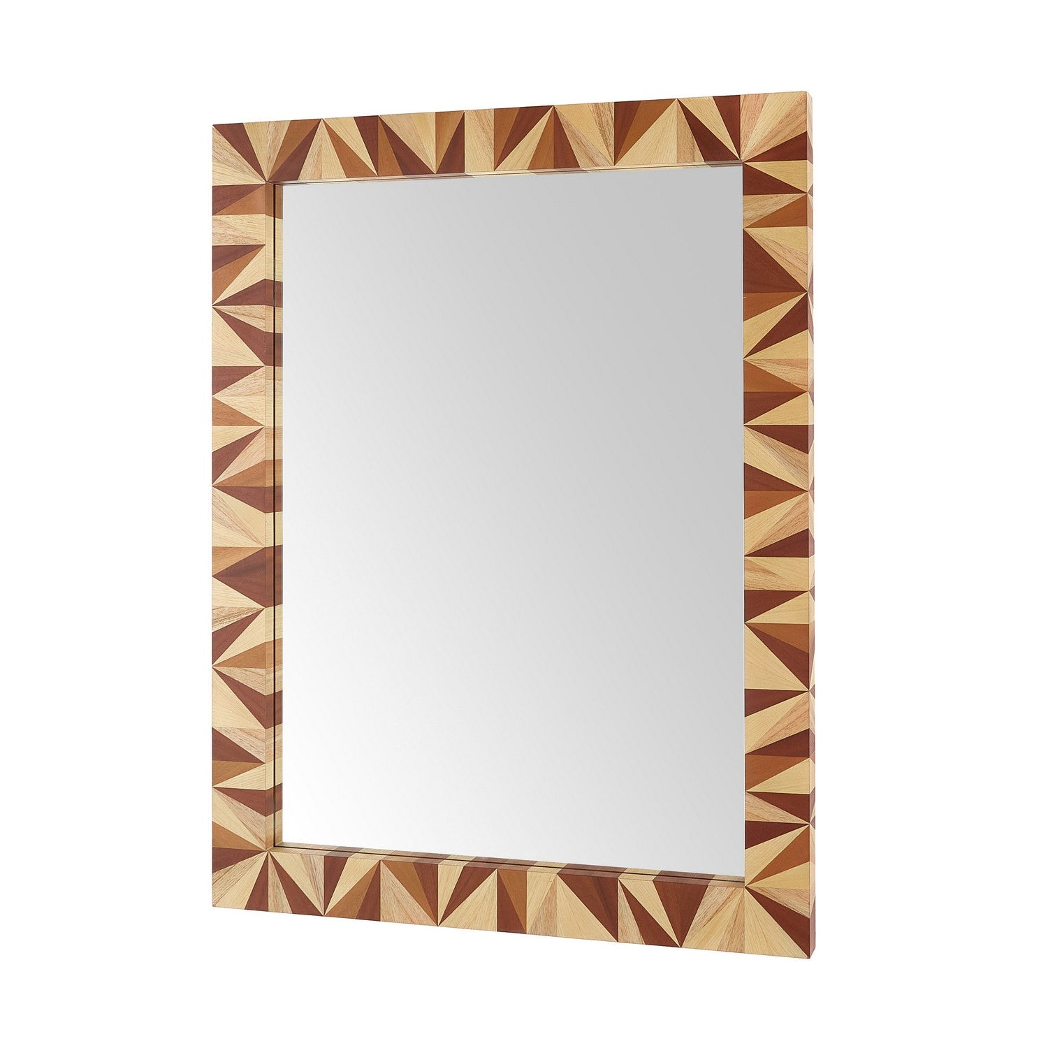 Mirror from the Calico collection in Blonde Straw Marquetry/Plain finish