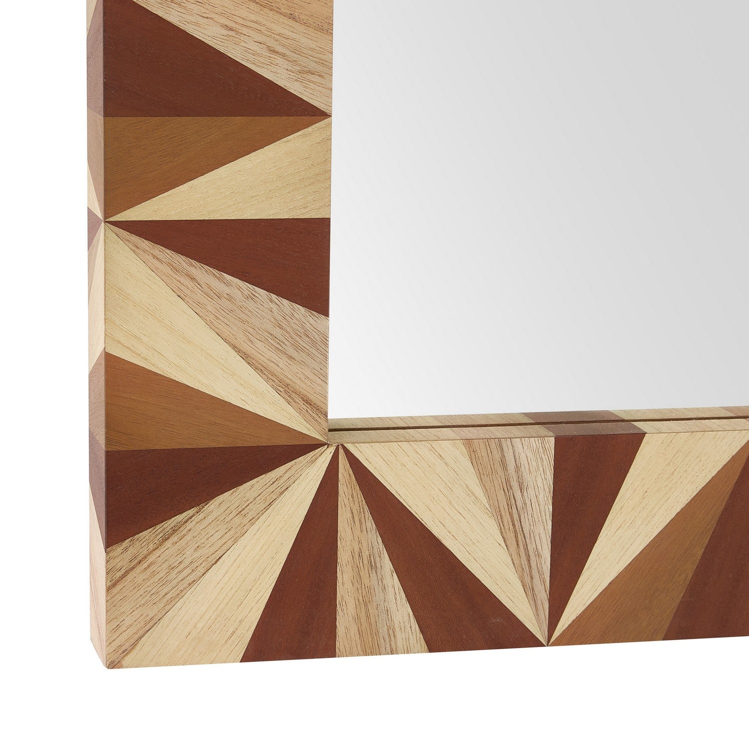 Mirror from the Calico collection in Blonde Straw Marquetry/Plain finish