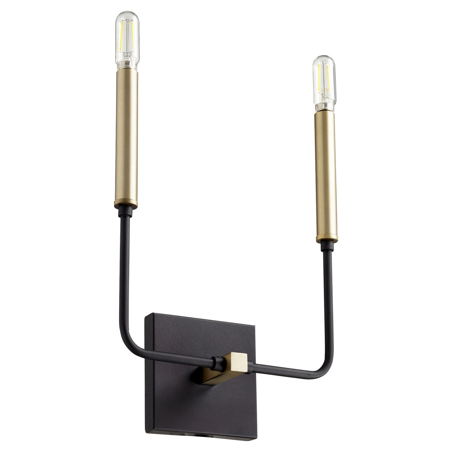 Quorum - 531-2-6980 - Two Light Wall Mount - Lacy - Textured Black w/ Aged Brass